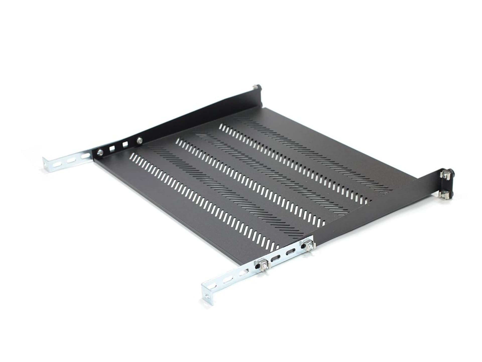 

Półka do szaf 350mm 19" 483x350mm 1U czarna z regulacją i podporą