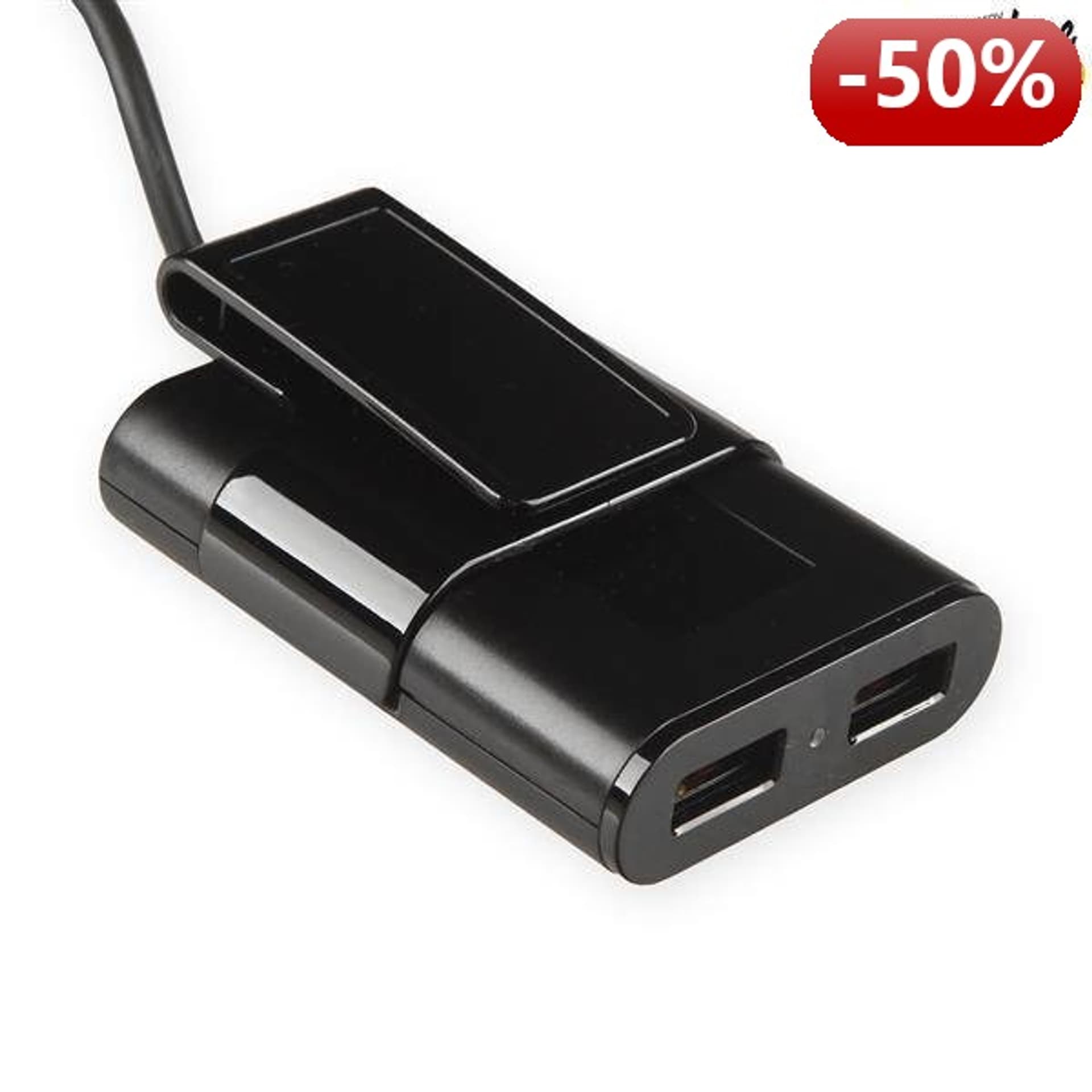 

Whitenergy Ładowarka samochodowa, rozdzielacz gniazda zapalniczki, 2+ 2x USB, wyjście 5V/ 9.6A, czarna