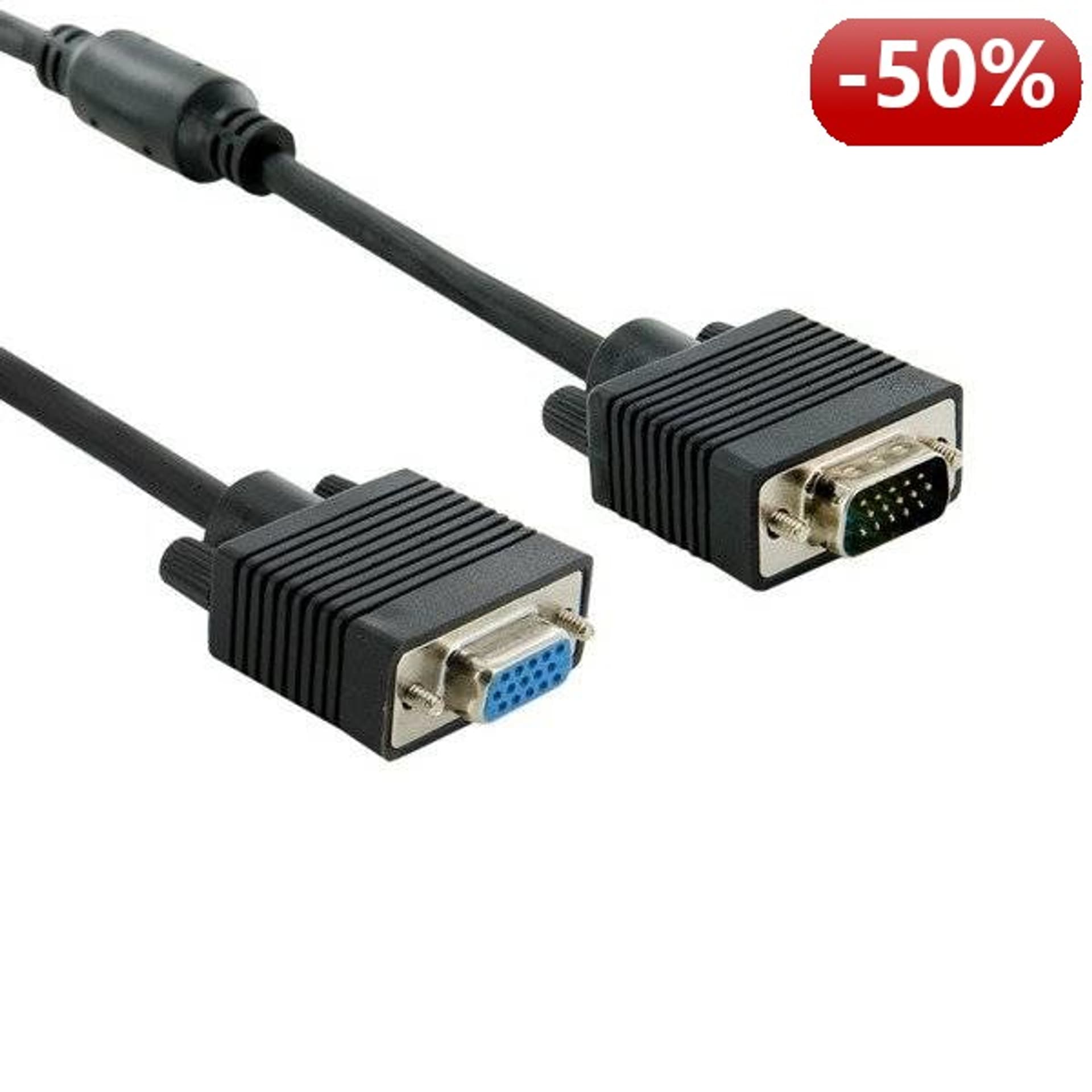 

4World Kabel Monitor 15M-15F SVGA Feryt Przedłużacz 1.8m|czarny