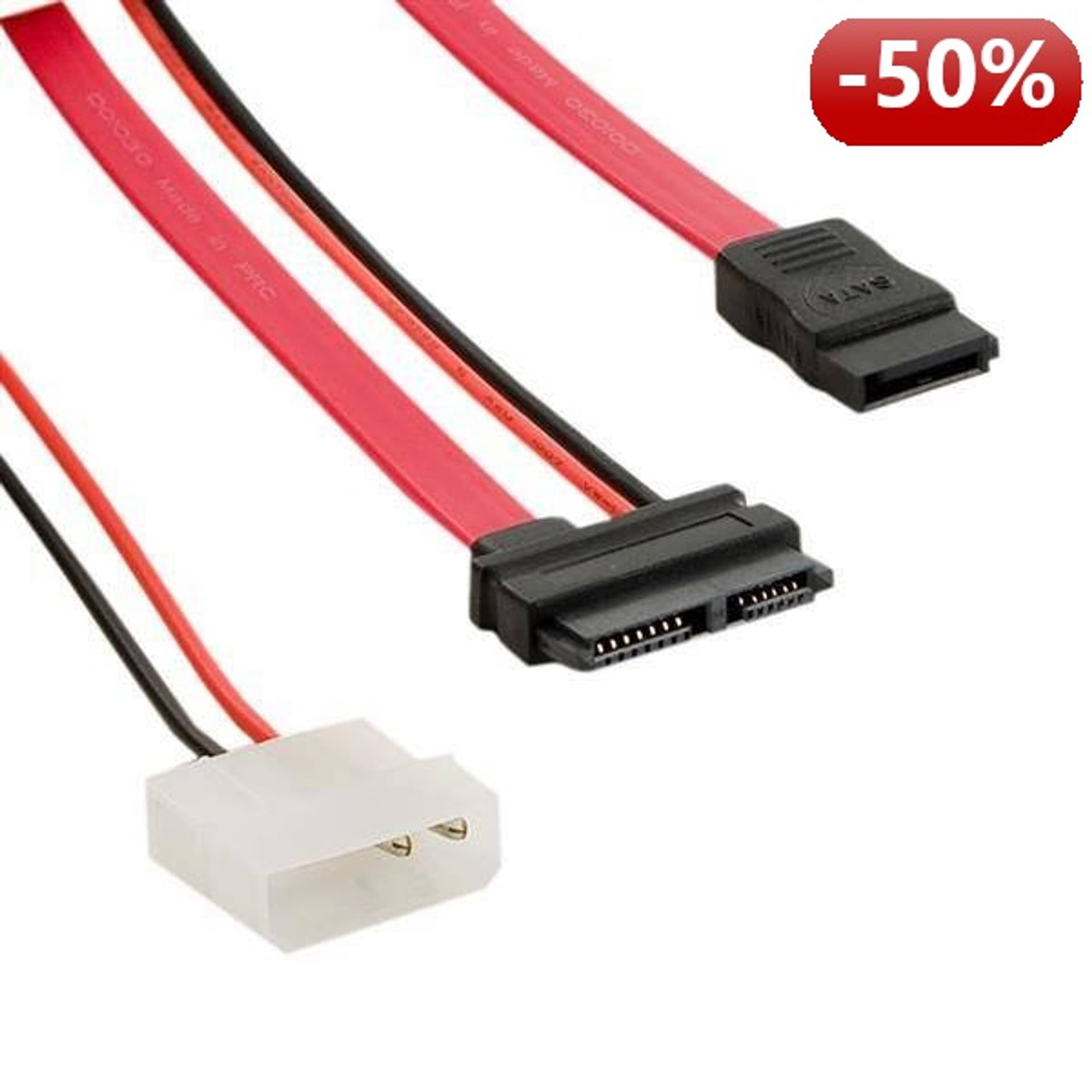 

4World Kabel HDD|SATA 3|13pin SATA Slimline (F)|7pin SATA (F) & LP4|297mm, F) & lp4|297m