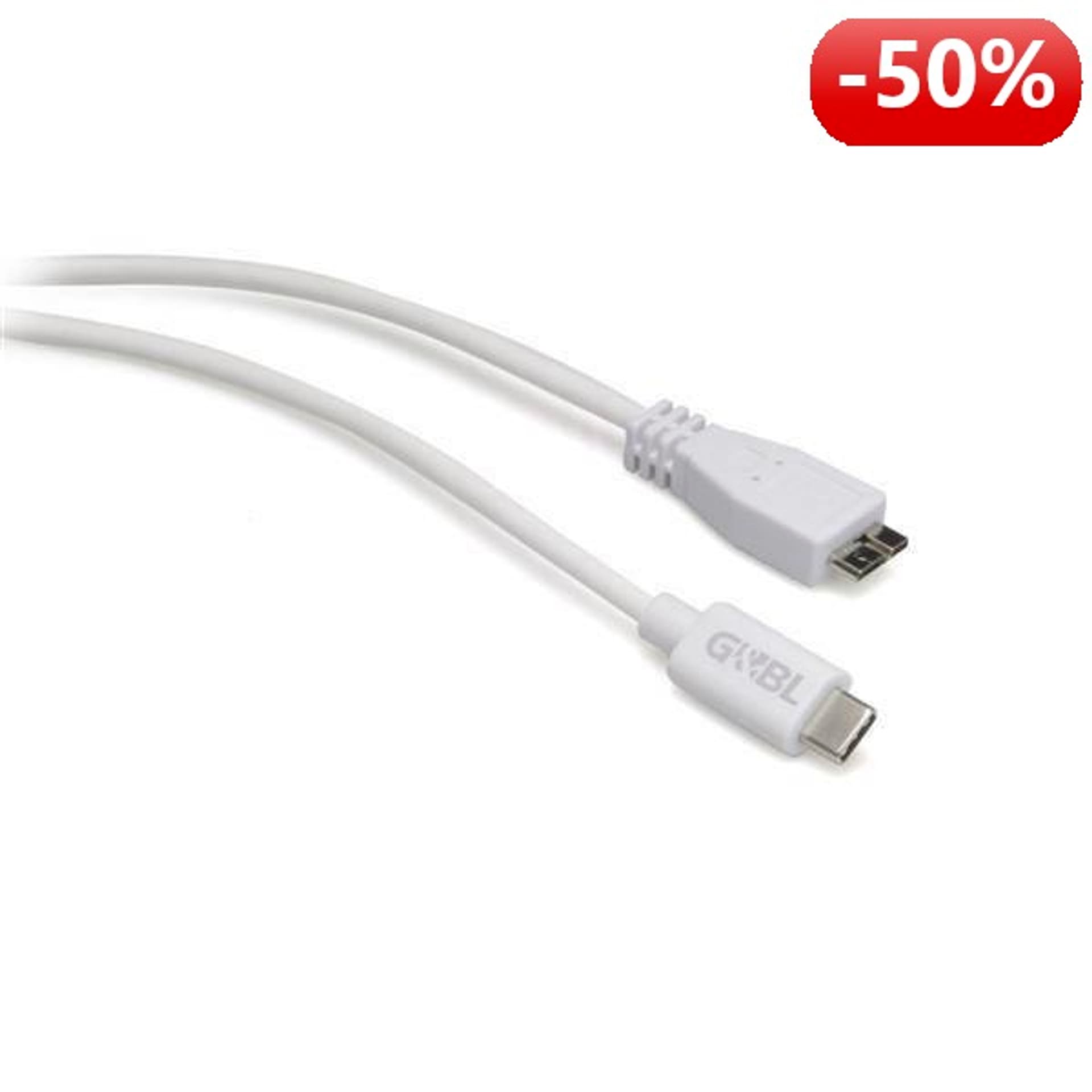 

G&BL Kabel USB, USB C M- Micro USB B 3.0 M, 1m, biały