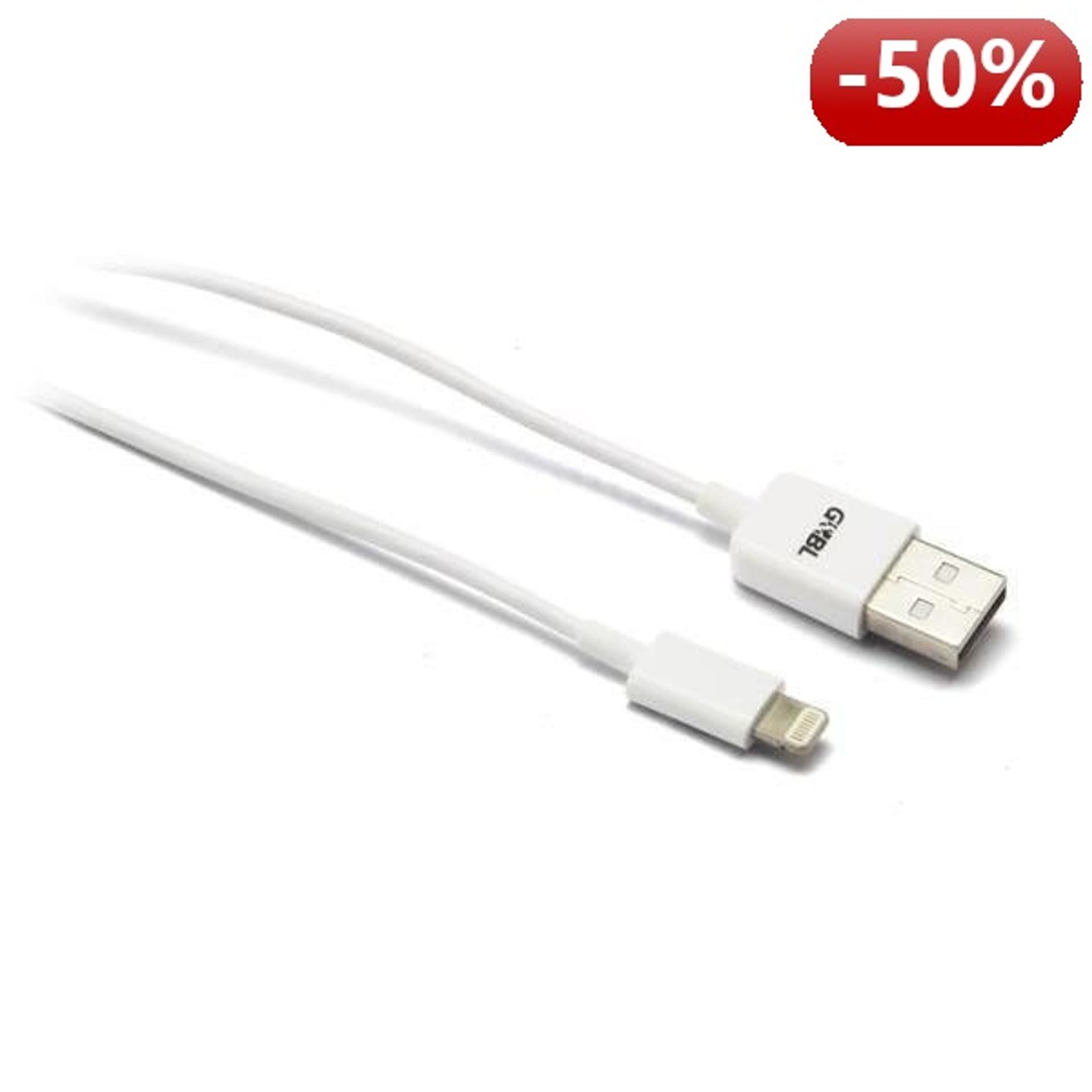 

G&BL Kabel do ładowania i synchronizacji Lightning, uniwersalne złącze iPhone, 1m, biały