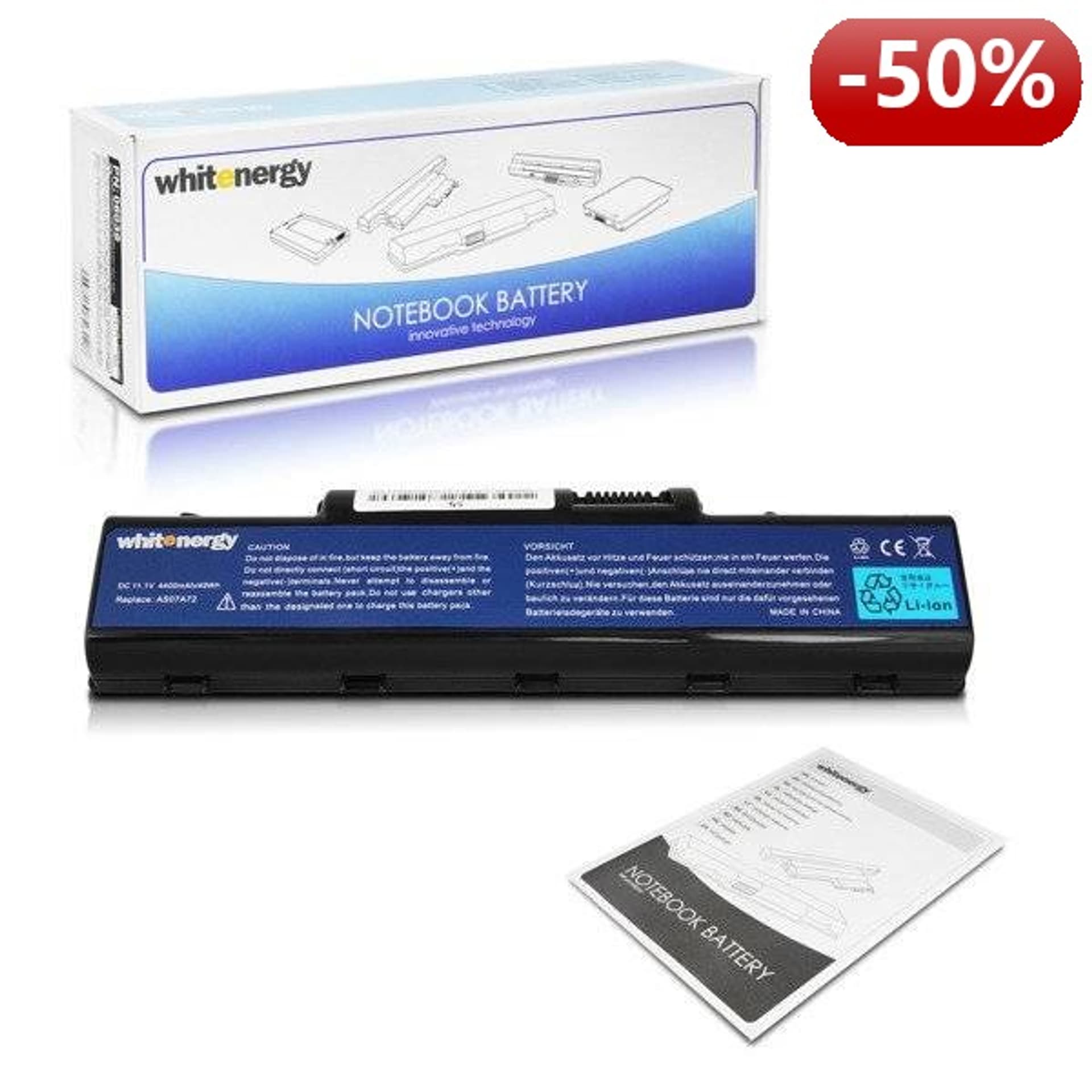 

Bateria WHITENERGY do Acer Aspire 2930 4400 mAh 11.1V 06039