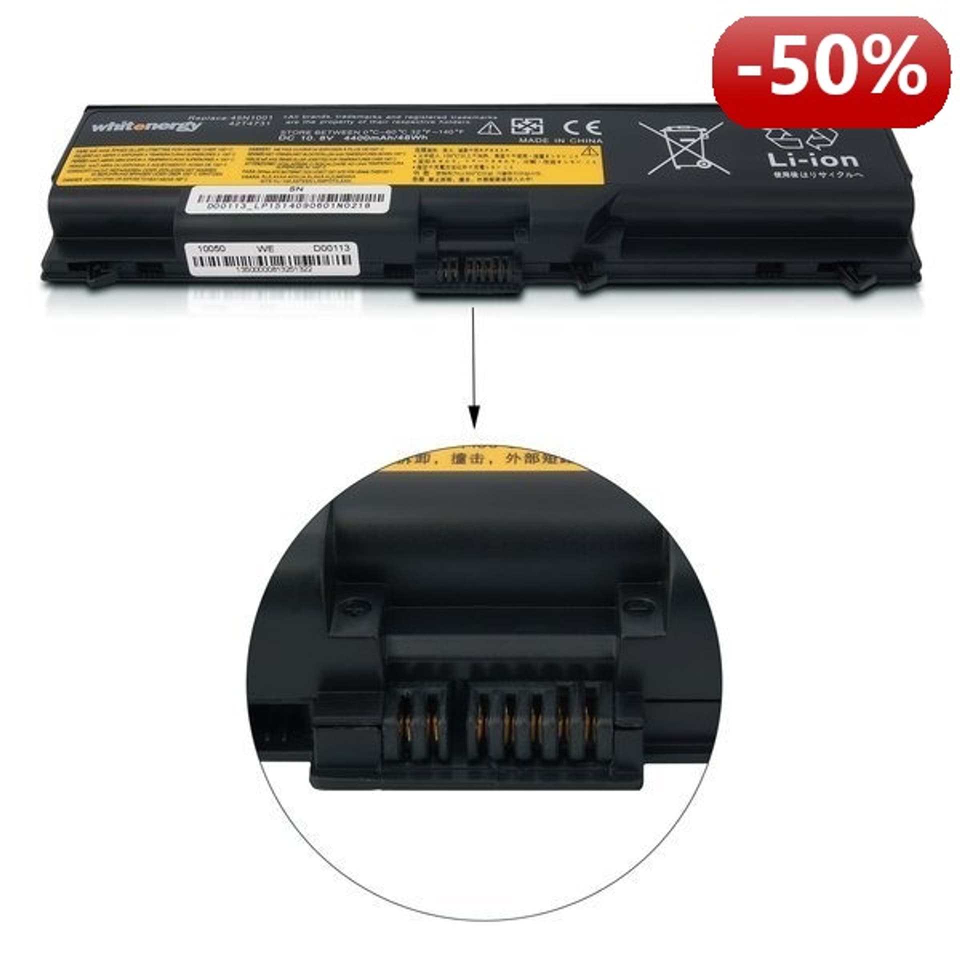 

Whitenergy Bateria do laptopa Lenovo T430i 10.8-11.1V 4400mAh czarna