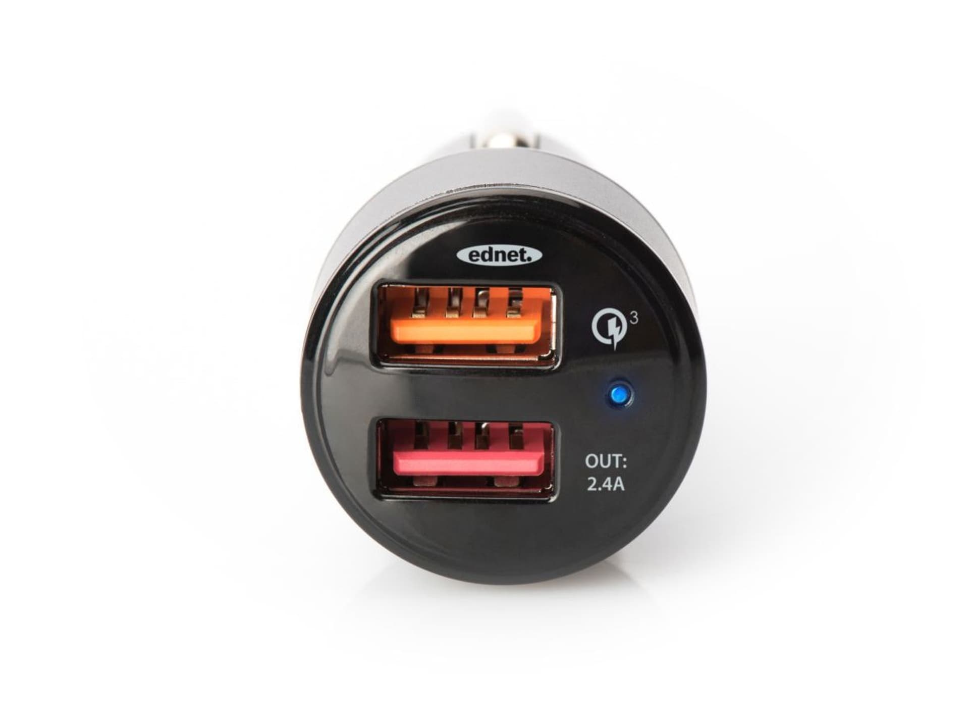 

Ładowarka samochodowa Qualcomm Quick Charge 3.0, 2xUSB (3A/2.4A), czarno-srebrna, 3a/2.4a)/czarno-srebrn