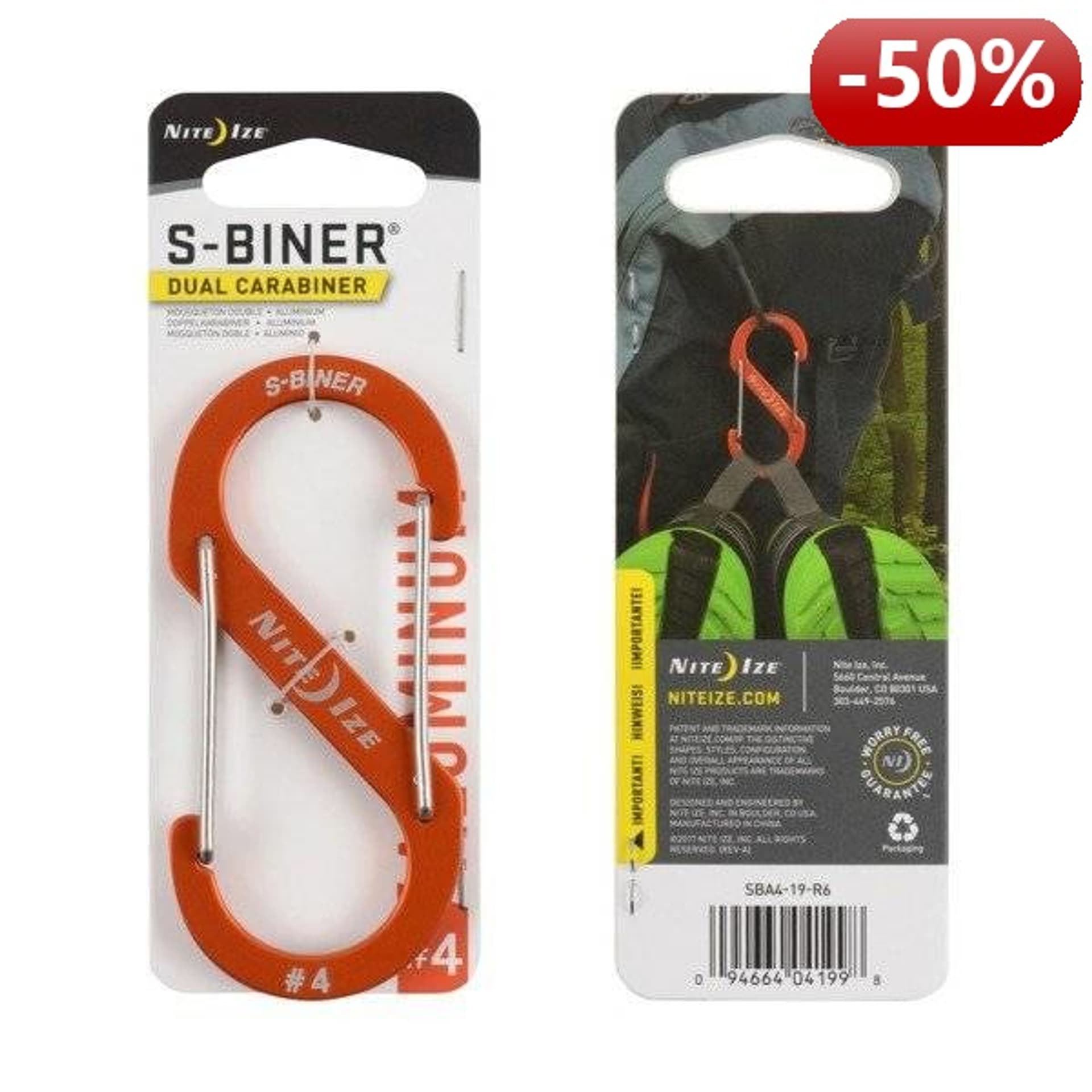 

Nite Ize Karabińczyk S-Biner Dual #4 aluminium pomarańczowy