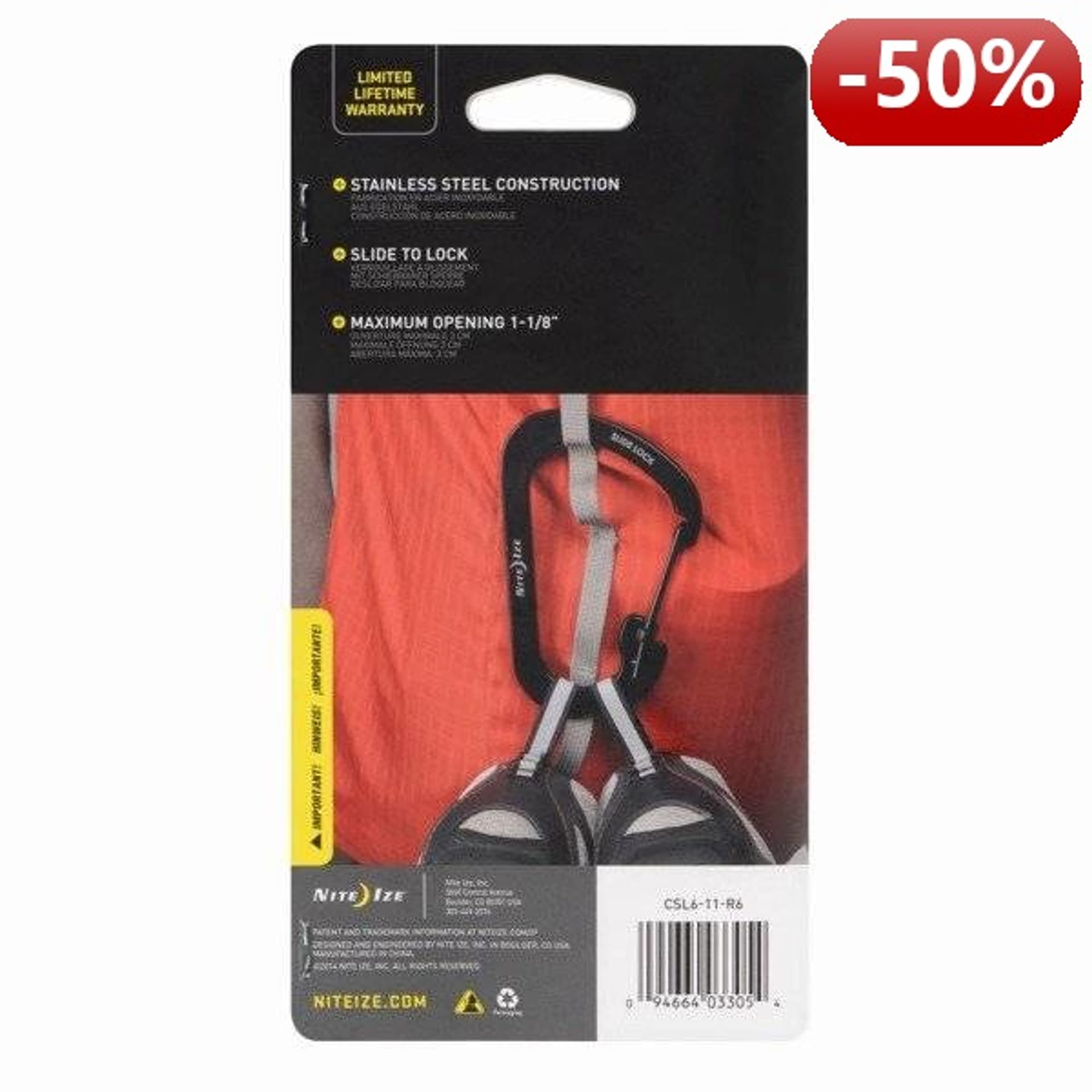 

Nite Ize Karabińczyk SlideLock #6 stal nierdzewna