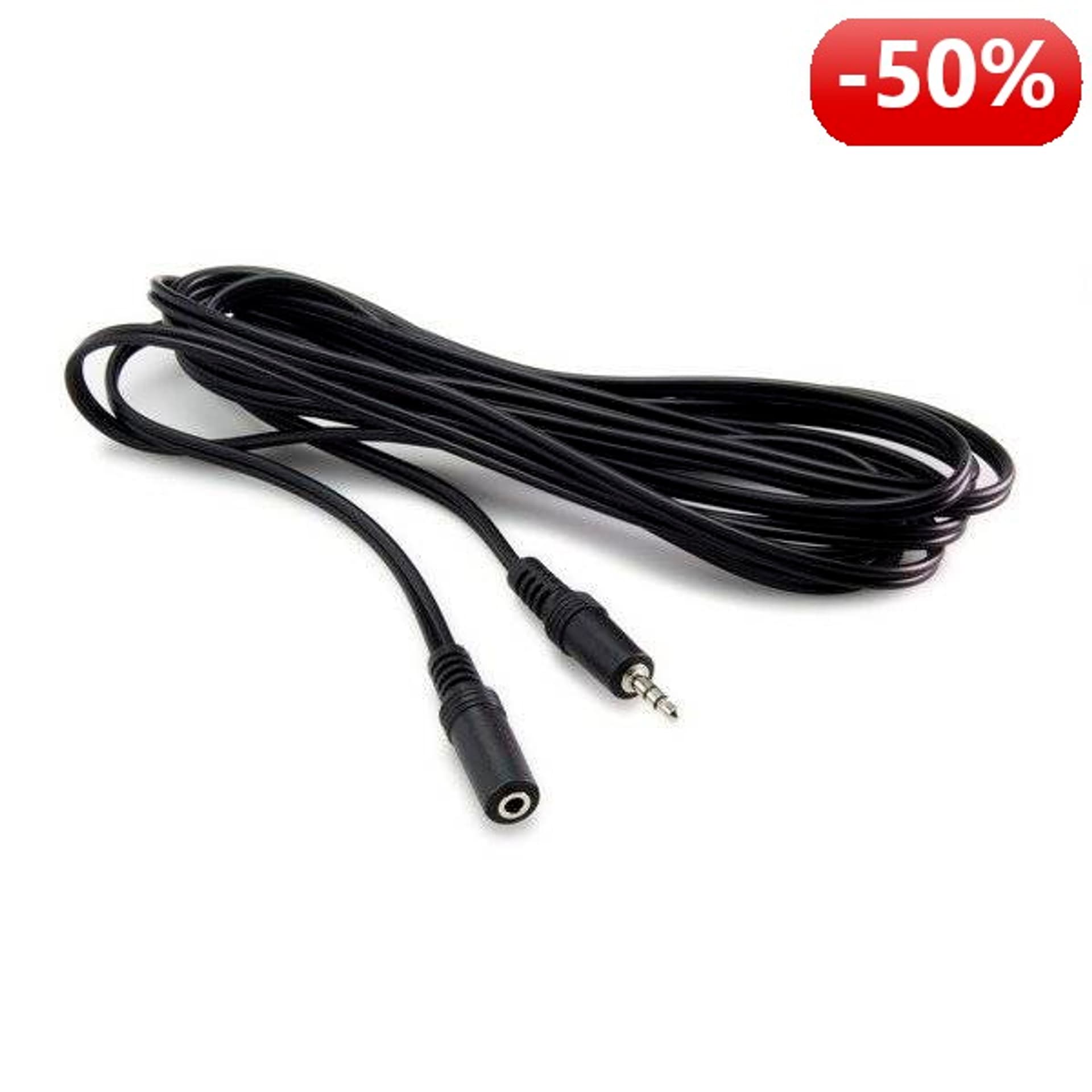 

G&BL Kabel audio, Jack 3.5 M- Jack 3.5 F, 3m, czarny