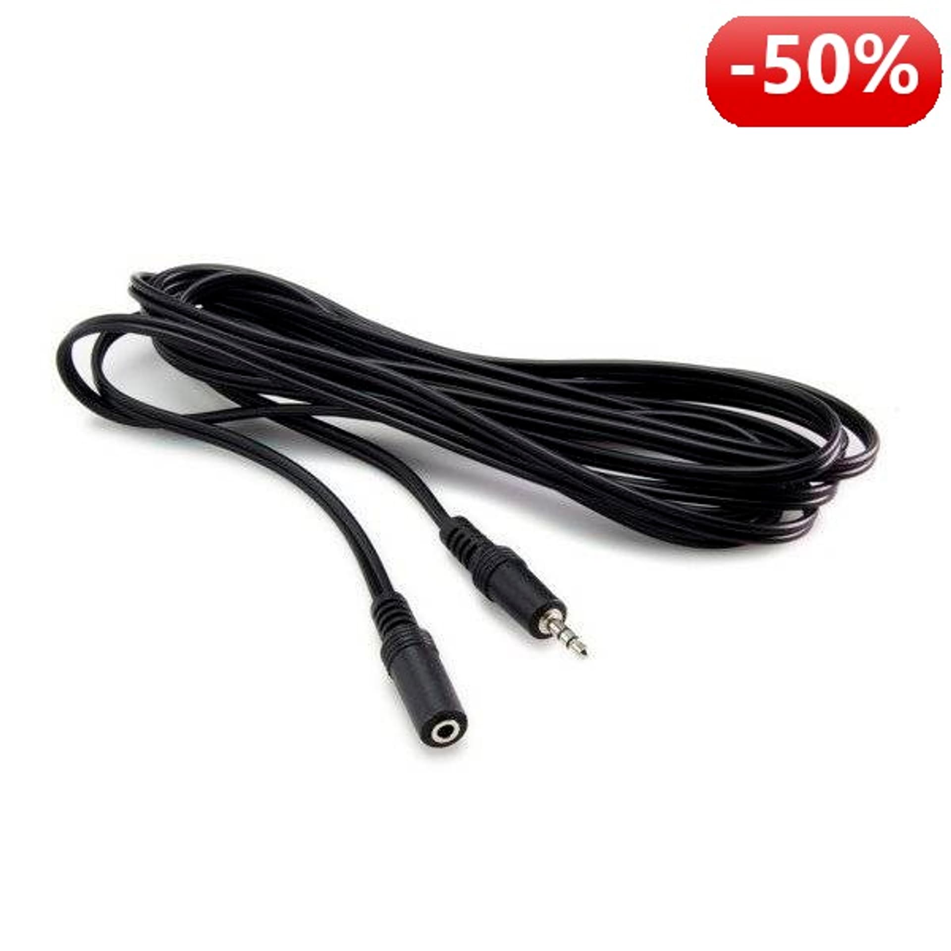 

G&BL Kabel audio, Jack 3.5 M- Jack 3.5 F, 5m, czarny