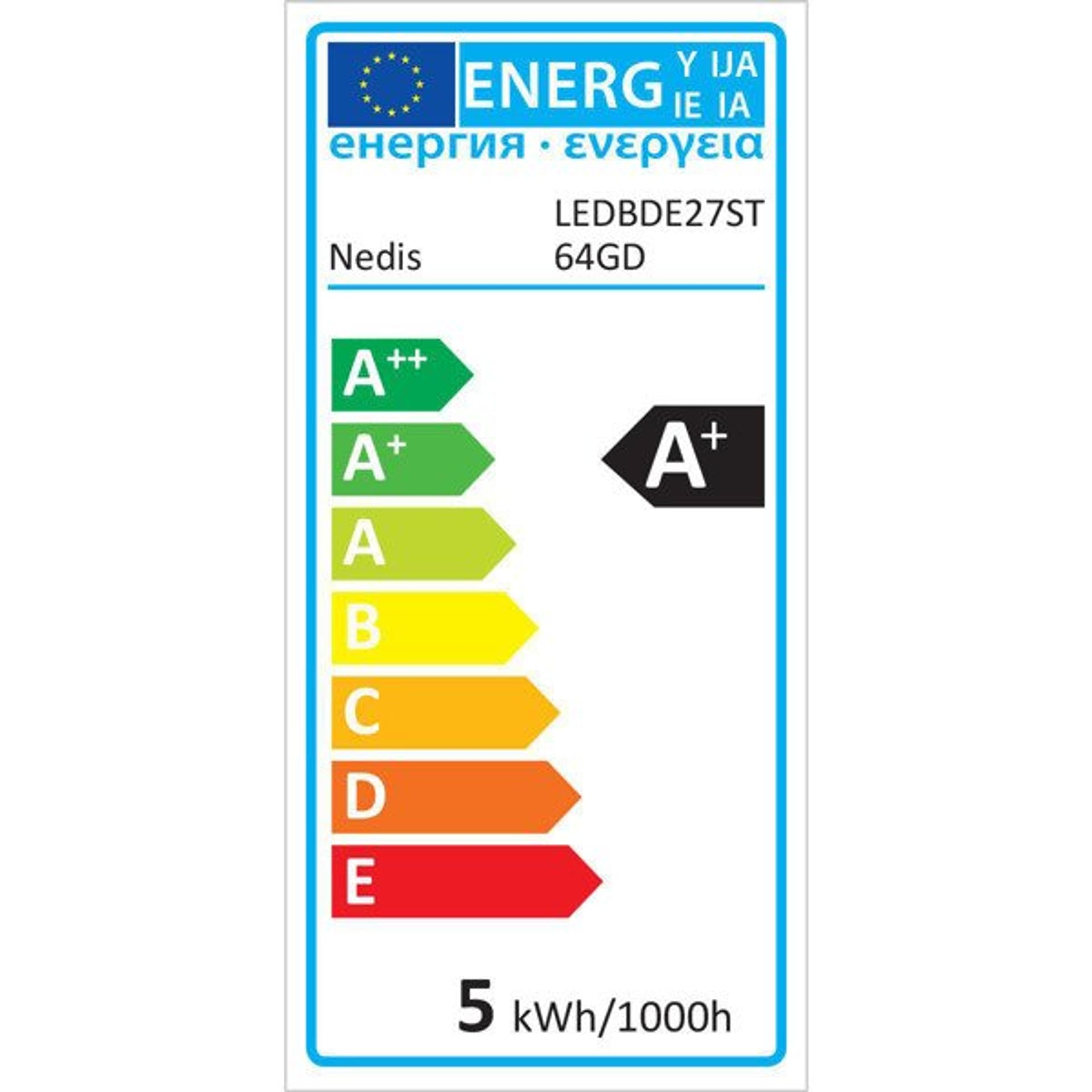 

Nedis LED Retro Ściemniana żarówka z żarnikiem E27 | ST64 | 5.4 W | 380 lm