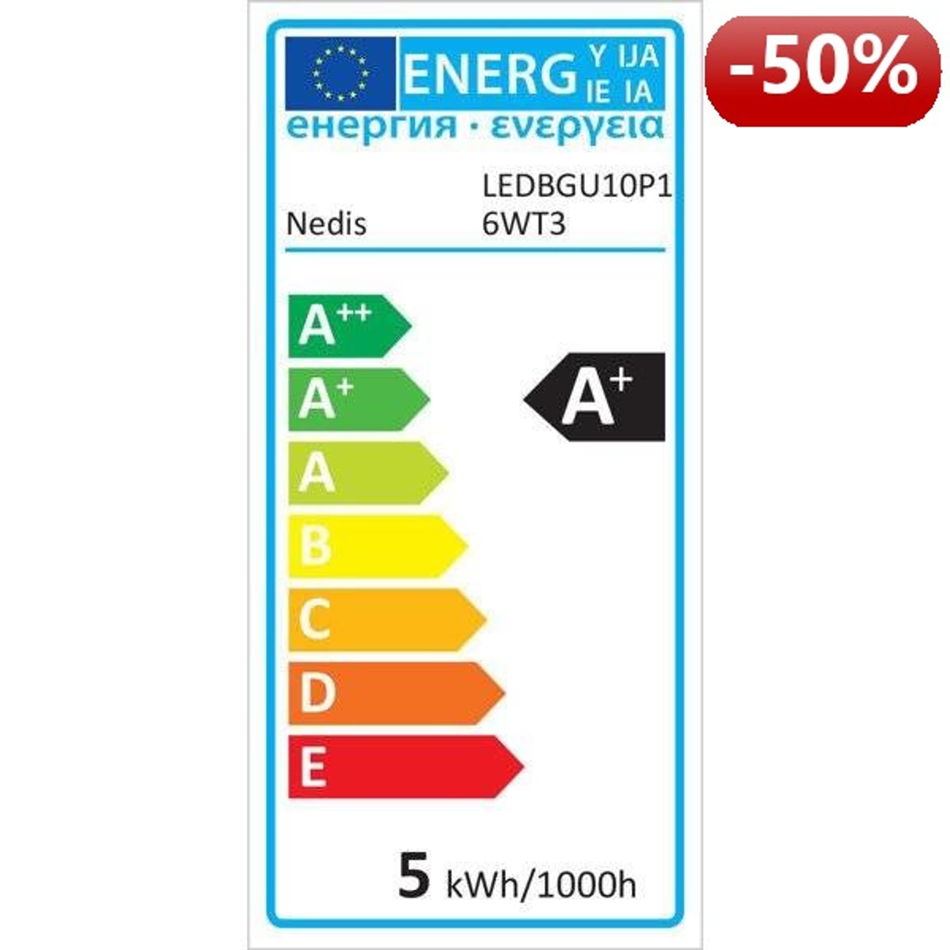 

Nedis LED Żarówka GU10 | Par 16 | 4.8 W | 345lm