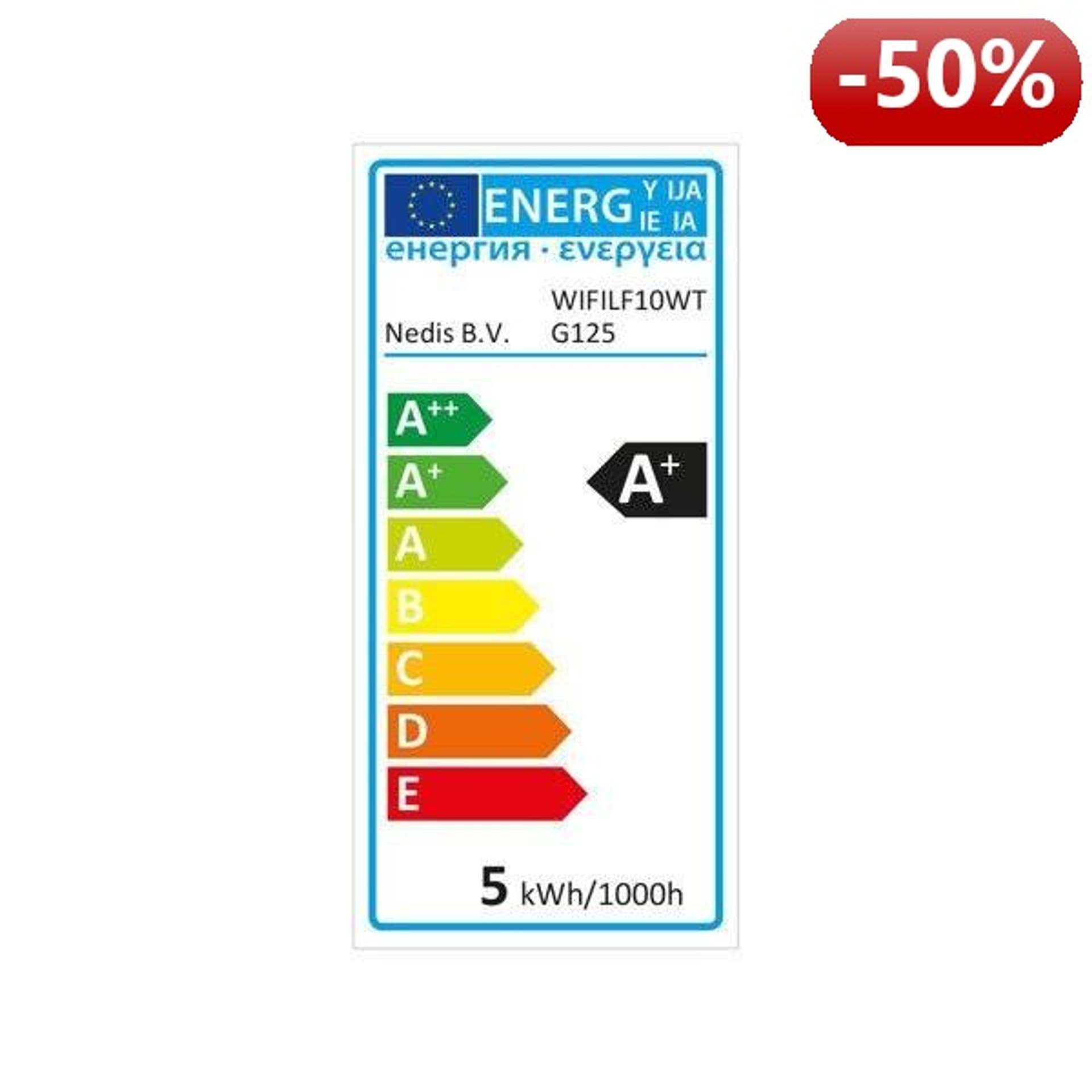 

Nedis Wi-Fi Smart LED Żarówka z żarnikiem | E27 | 125 mm | 5 W | 500 lm