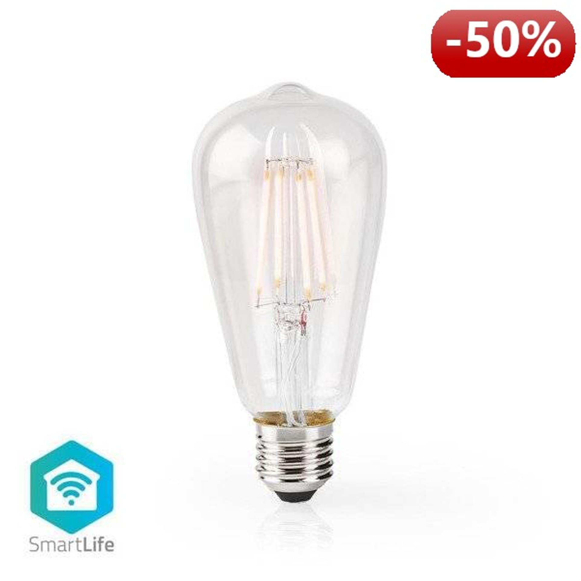 

Nedis Wi-Fi Smart LED Żarówka z żarnikiem | E27 | ST64 | 5 W | 500 lm