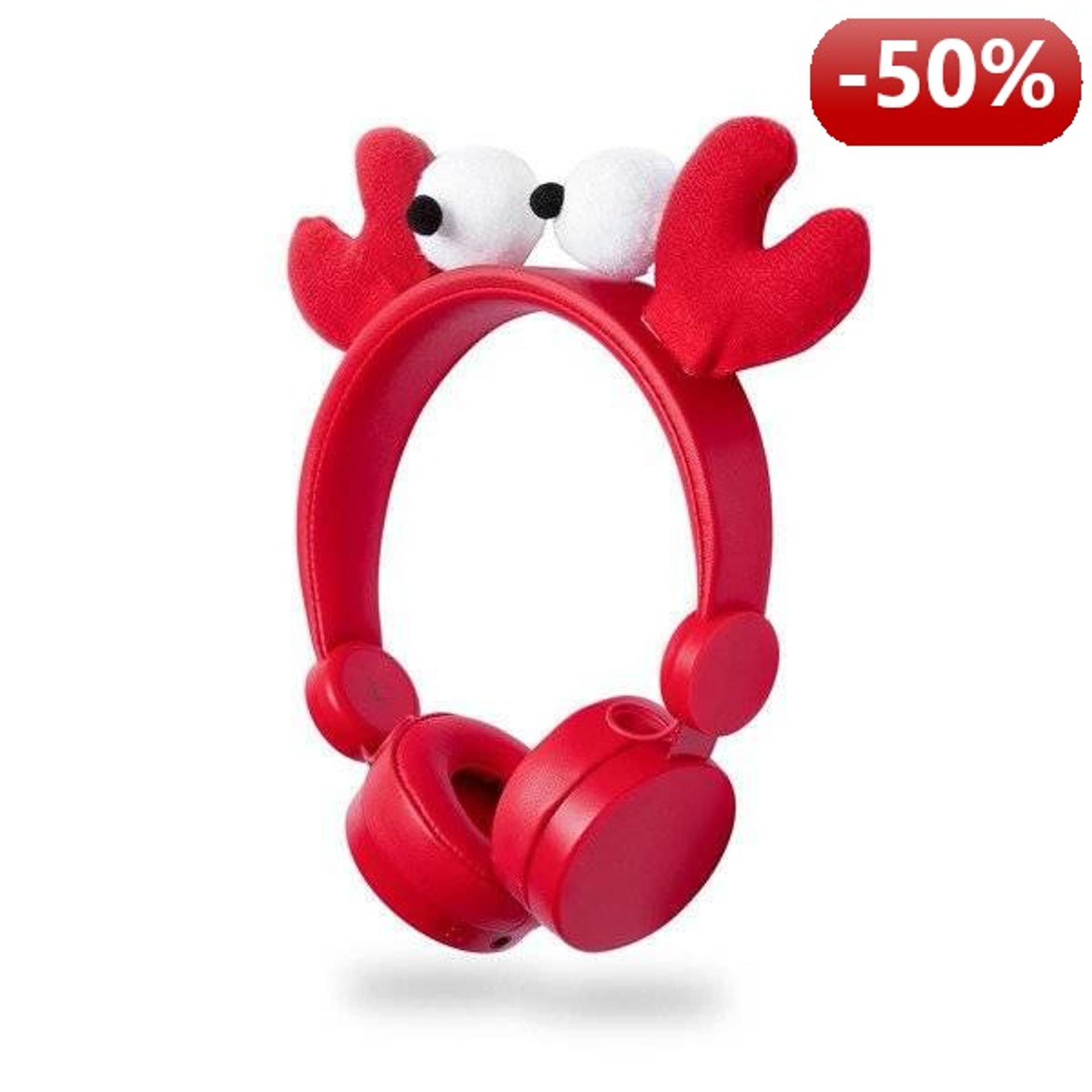 

Nedis Wired Headphones | 1.2 m Round Cable | On-Ear | Detachable Magnetic Ears | Chrissy Crab | Red