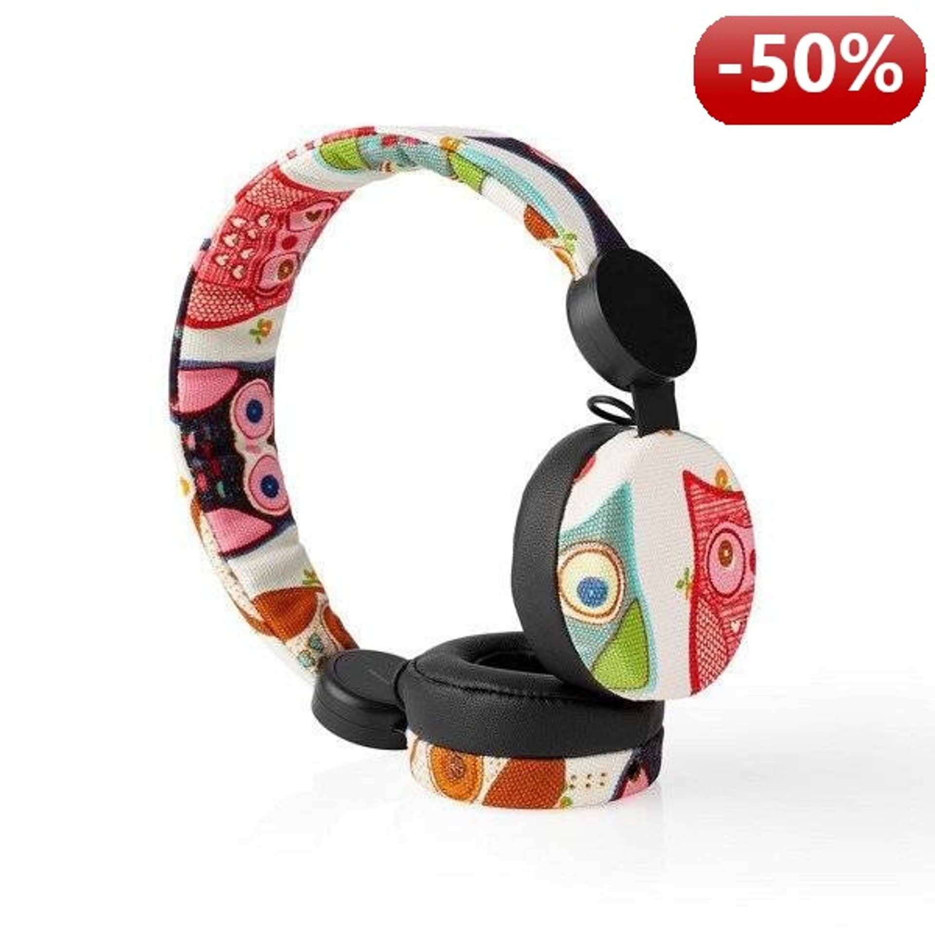 

Nedis Wired Headphones | 1.2 m Round Cable | On-Ear | Owl | Black