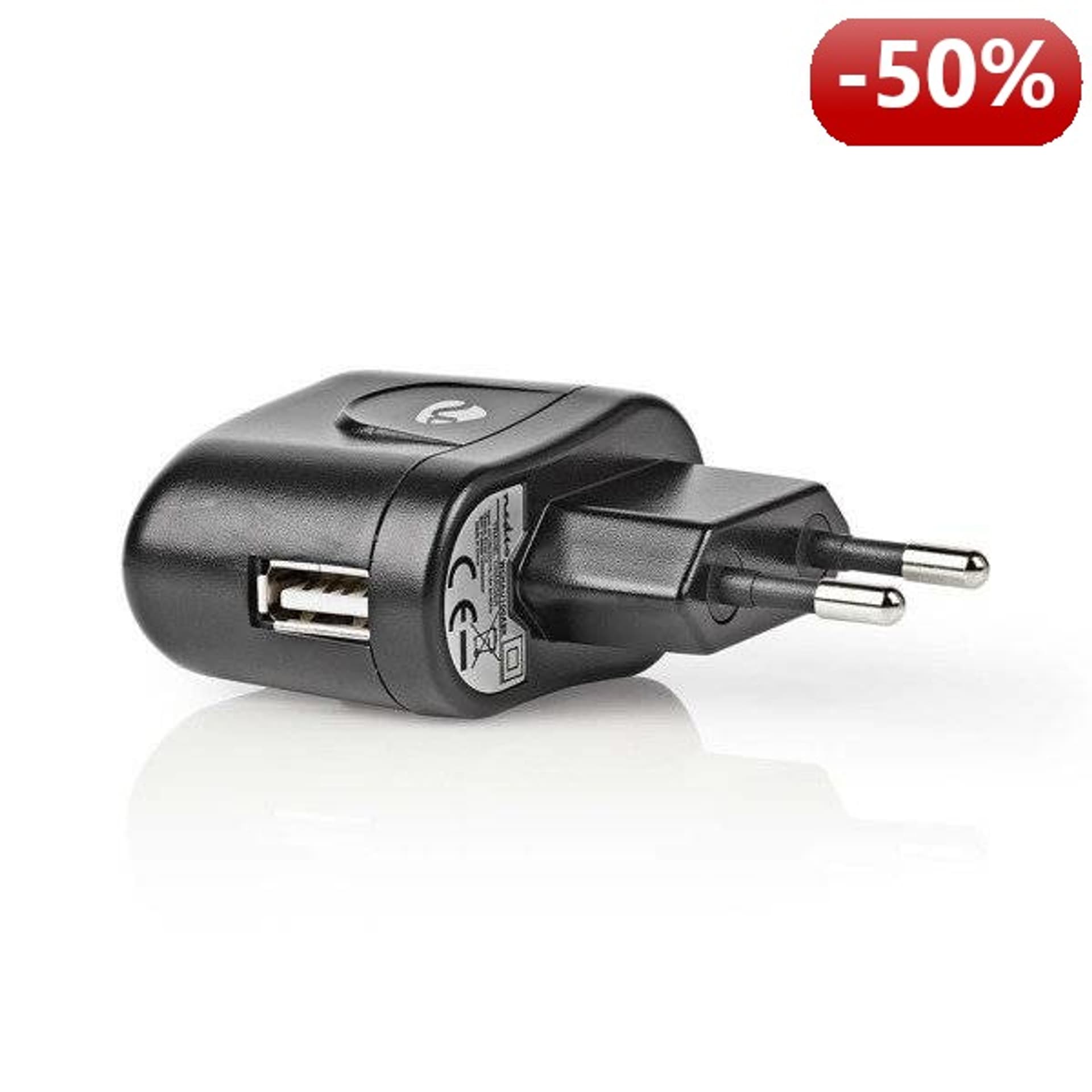 

Nedis Ładowarka sieciowa| 1,0 A | 1-wyjście | USB | czarna