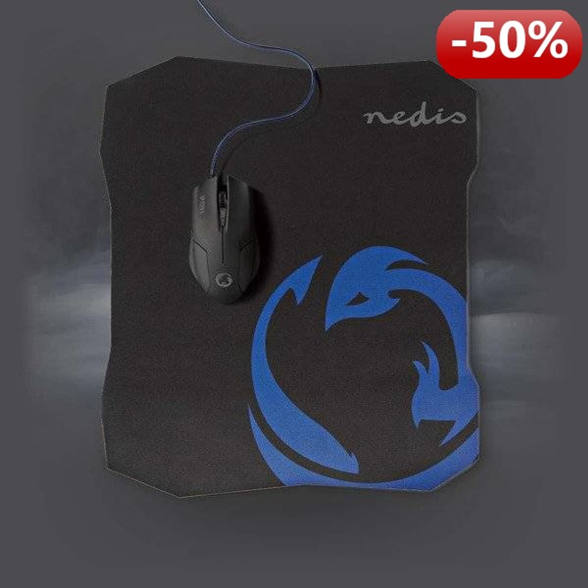

Nedis Gaming Mouse & Mouse Pad Set | Wired Mouse | 1600 DPI | 6 buttons
