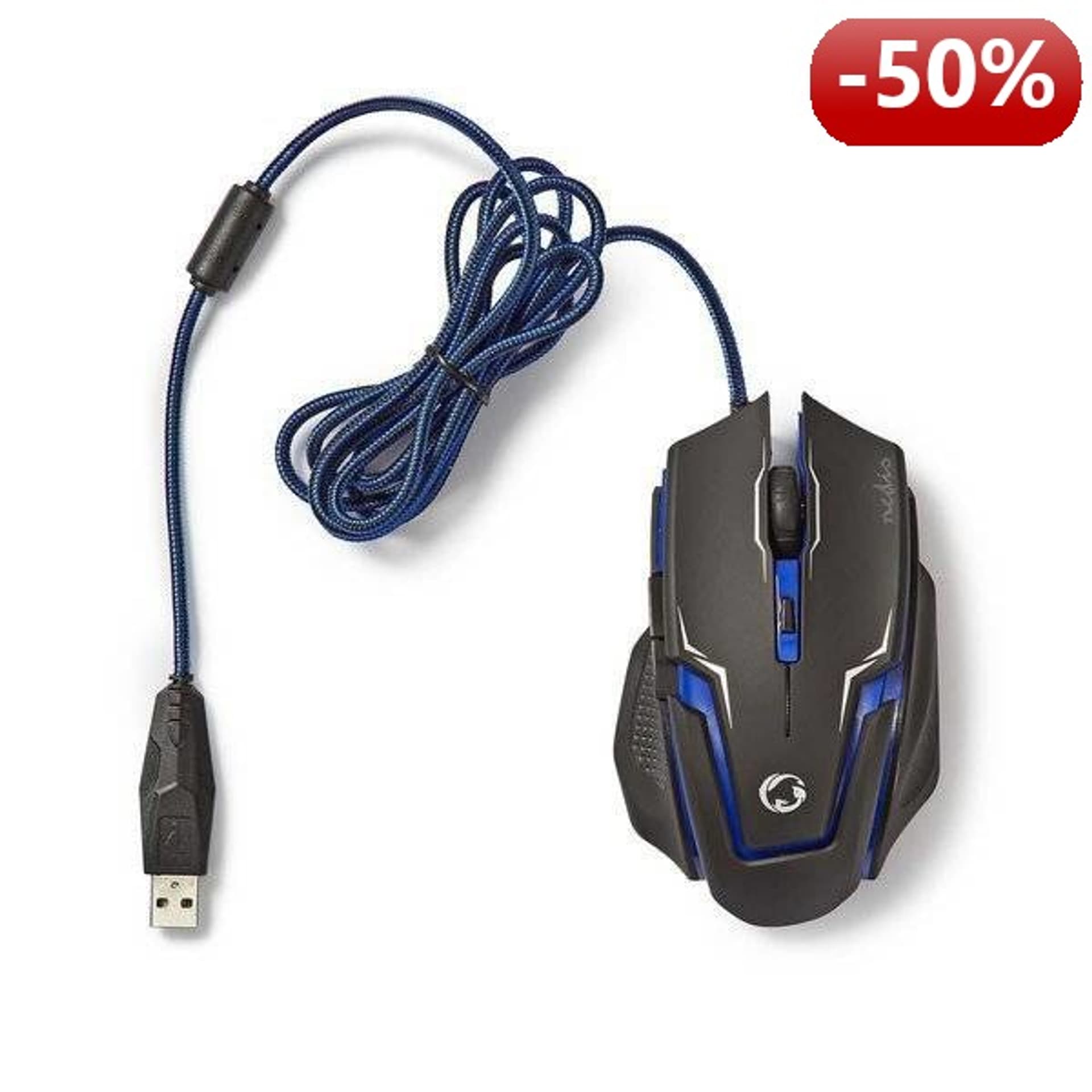

Nedis Gaming Mouse & Mouse Pad Set | Wired Mouse | 2400 DPI | 6 buttons
