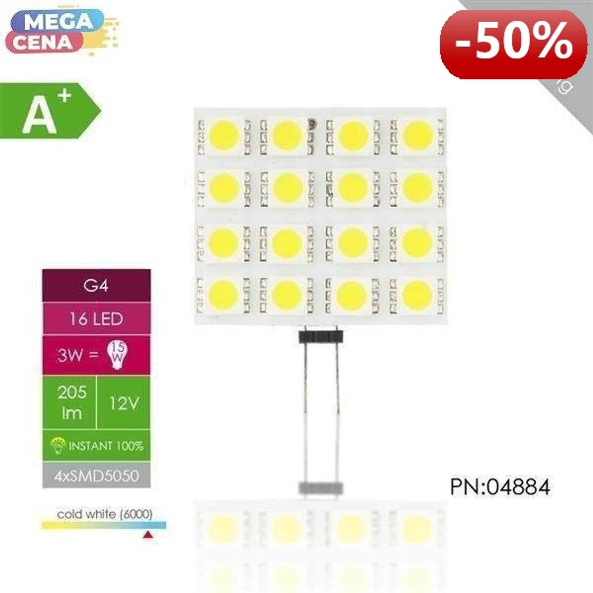

Whitenergy Żarówka LED 3W G4 G4 SMD5050 zimna 12V/ bez szybki