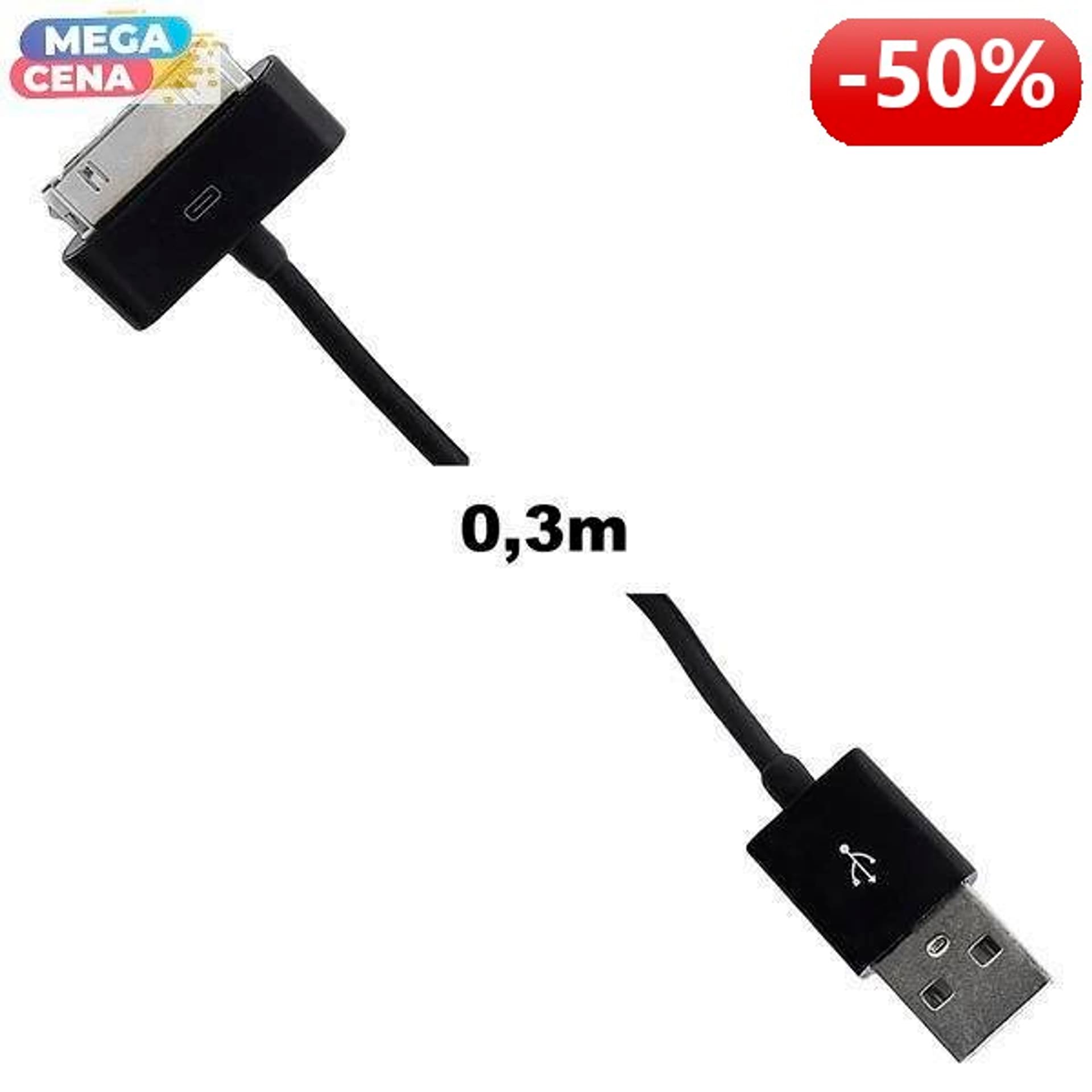 

Whitenergy Kabel do przesyłu danych, iPhone 4, 30cm, czarny