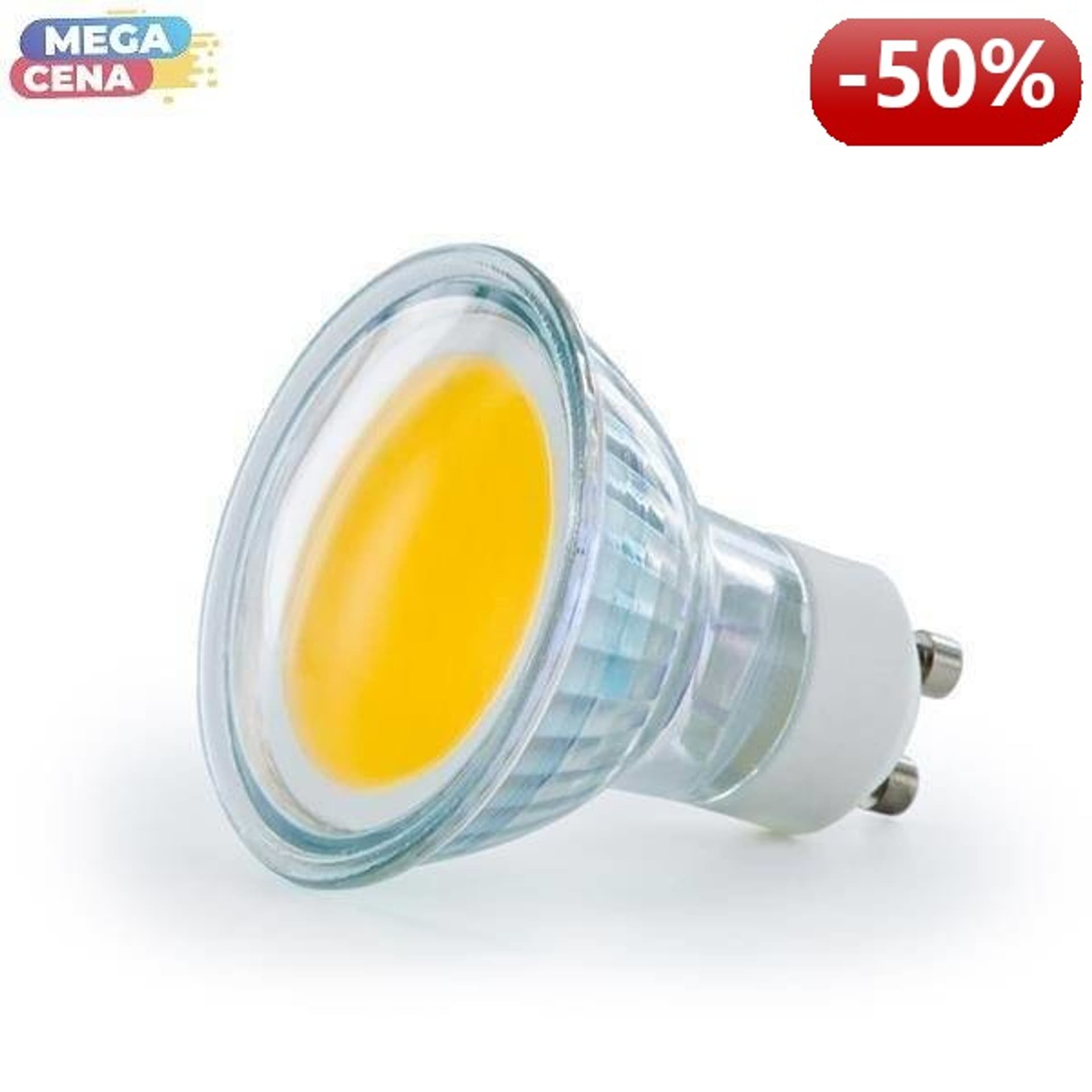 

Whitenergy Żarówka LED 2.5W MR16 GU10 COB 230V ciepła / szkło