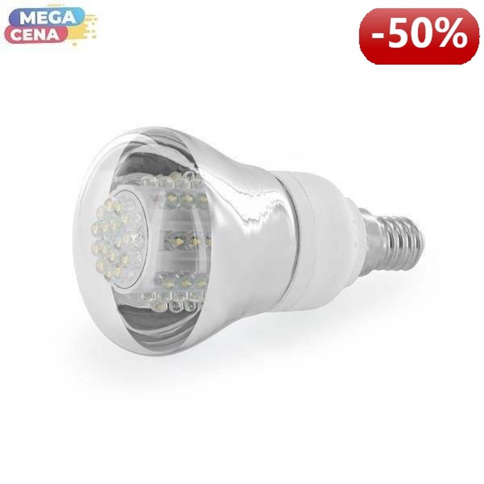 

Whitenergy Źródło LED|80xDIP|R63|E14|4W|230V|zimne białe|transparentne