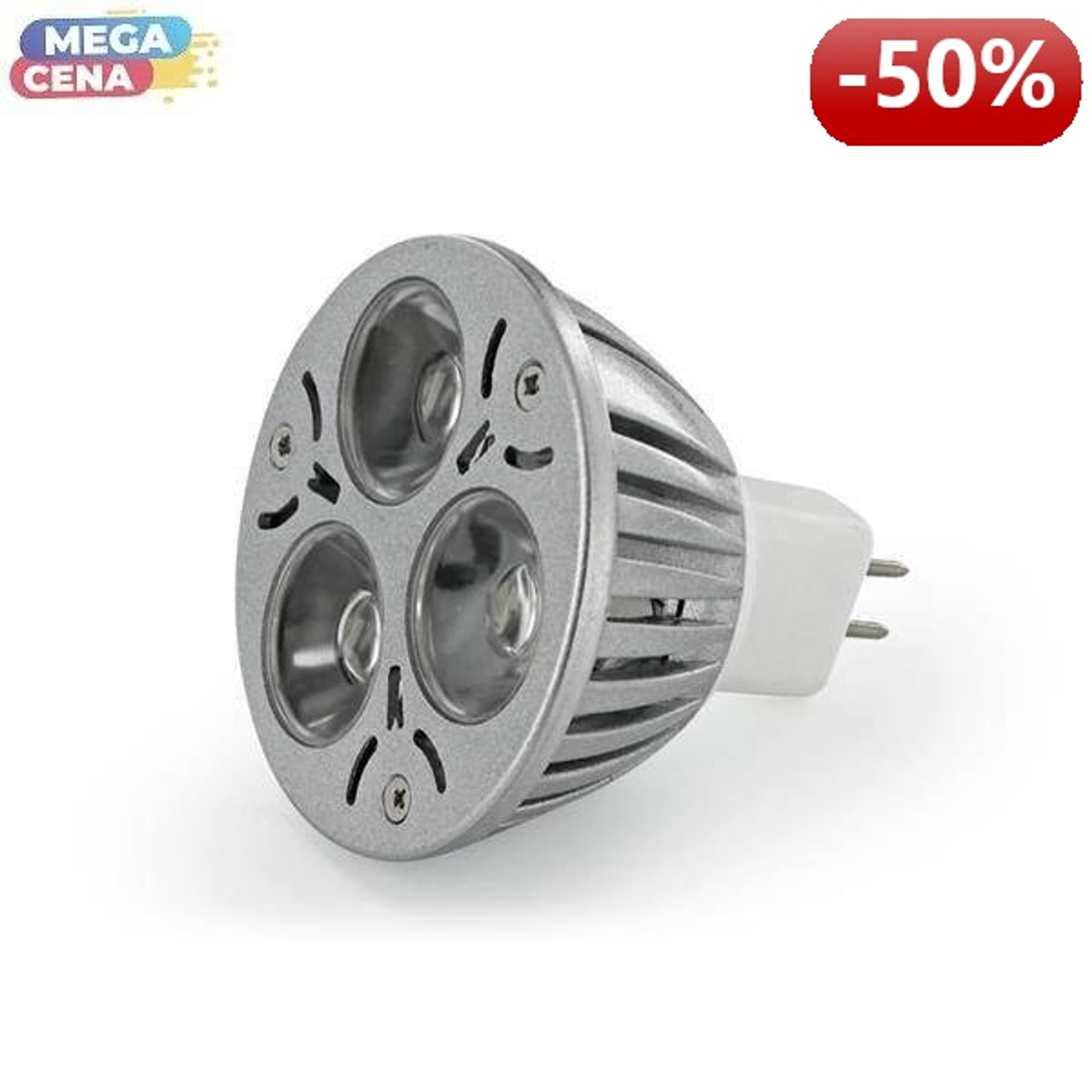 

Whitenergy Źródło LED|3xPOWER LED|MR16|GU5.3|3,5W|12V|ciepłe białe|szybka