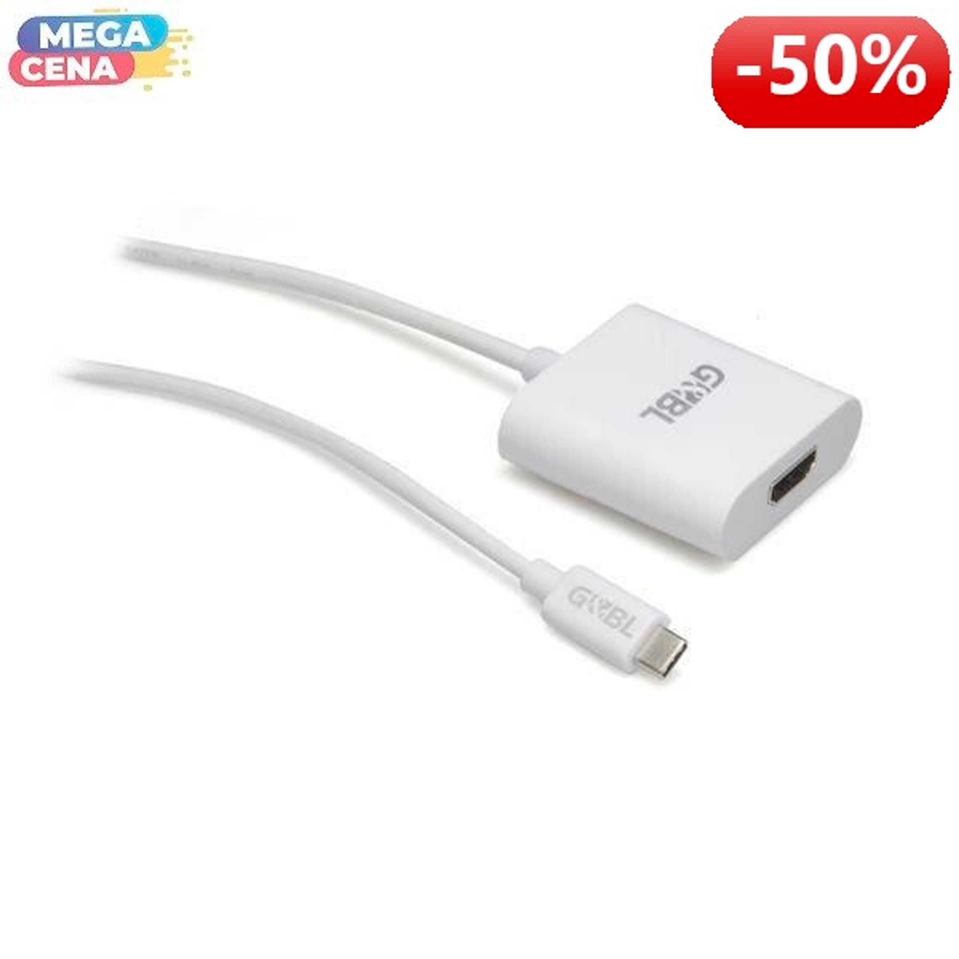 

G&BL Audio video adapter, USB C M- HDMI A F, 0.2m, biały