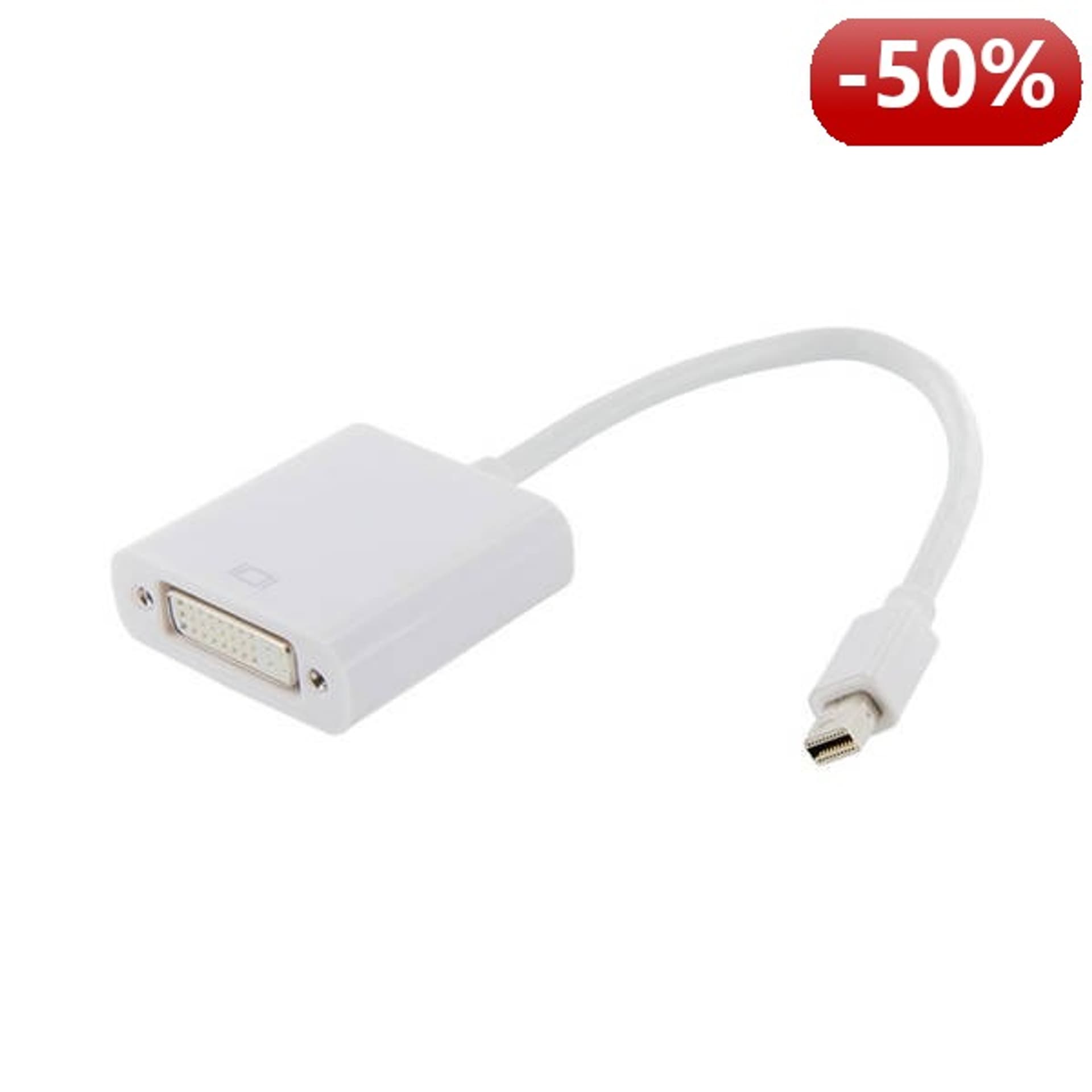 

4World Adapter mini DisplayPort [M] > DVI-I (24+5) [F], biały, 24+5) [f]/biał