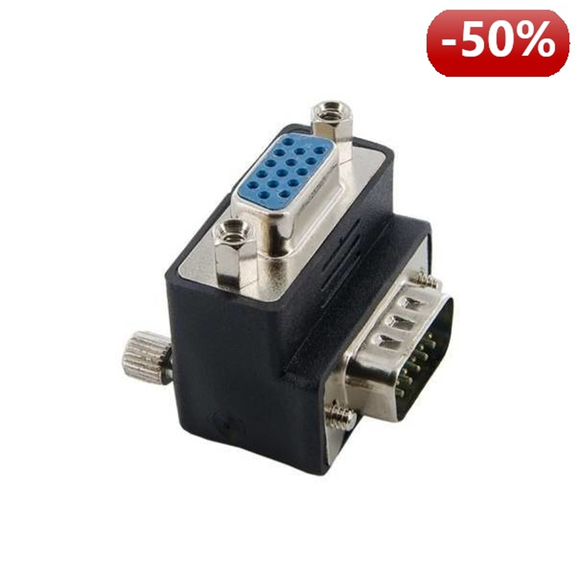 

4World Adapter VGA [M]> VGA [F], prawy kątowy, czarny