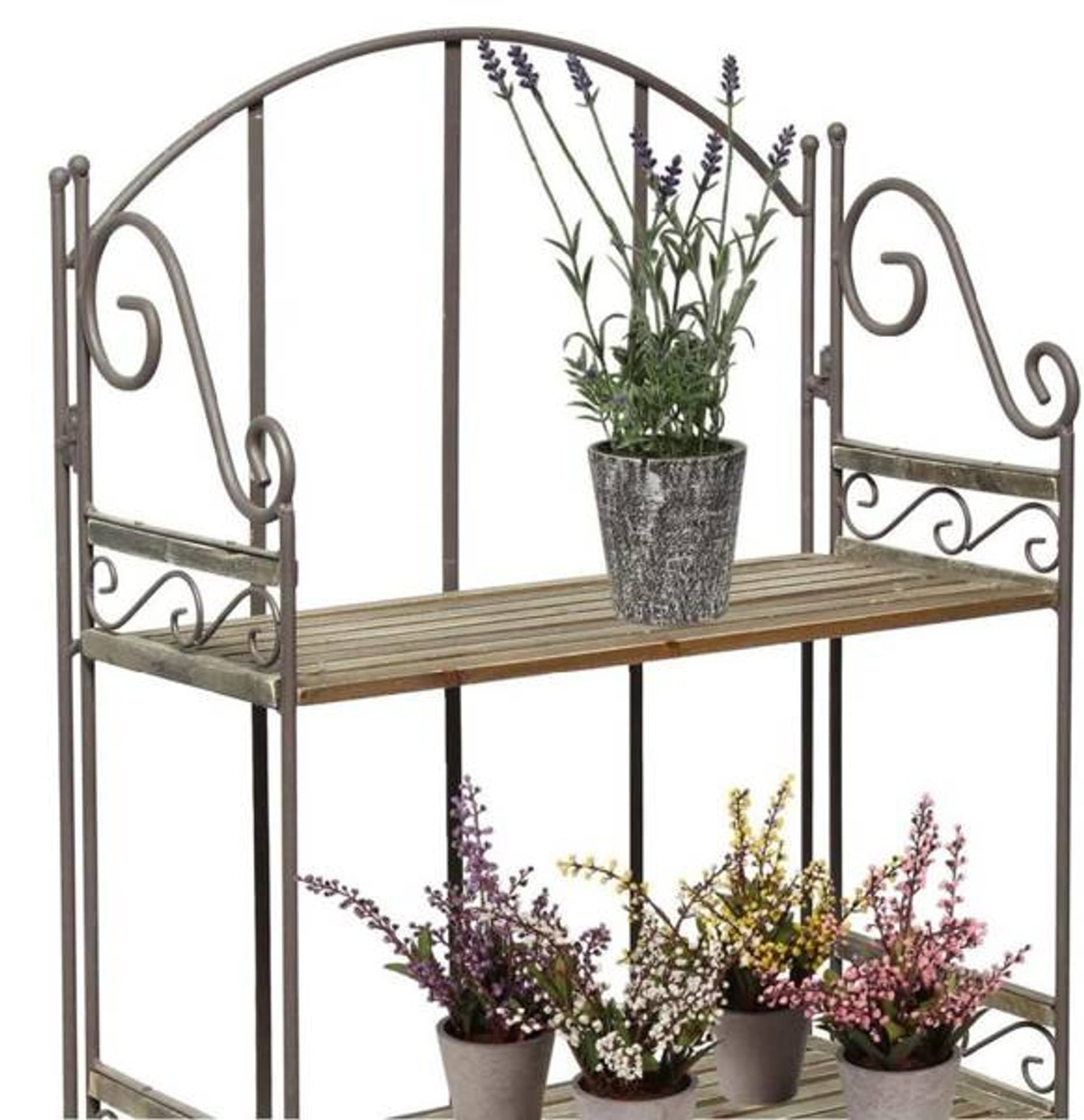 

Burnt Wood/Iron Small Shelf 104cm