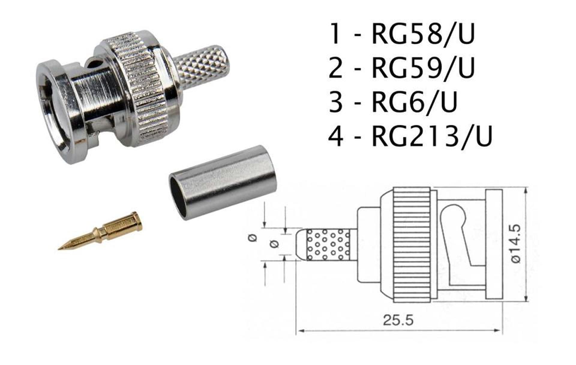 

Wtyk BNC RG58 zaciskany