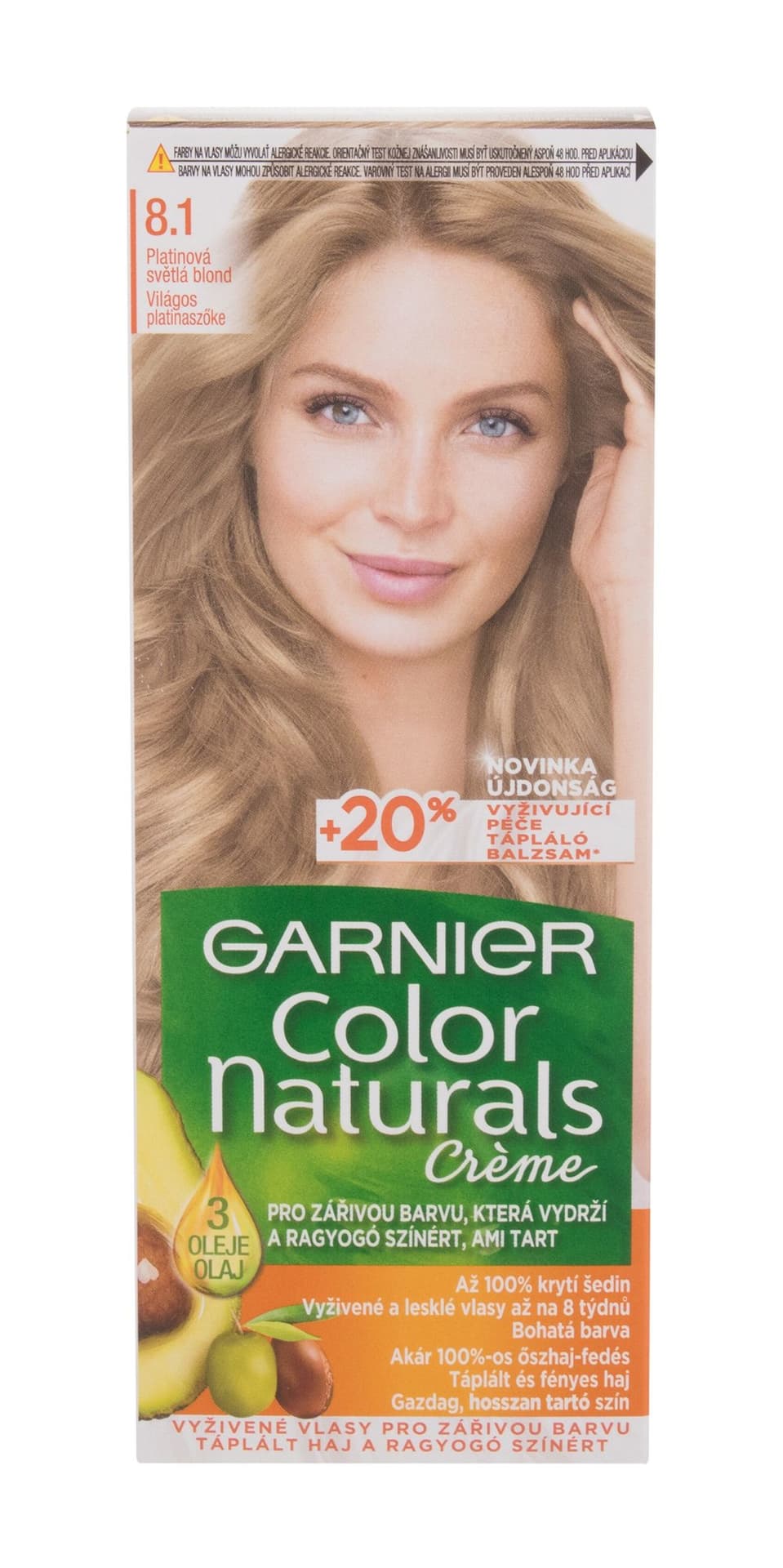 

Garnier 8,1 Natural Light Ash Blond Créme Color Naturals Farba do włosów 40ml (W)