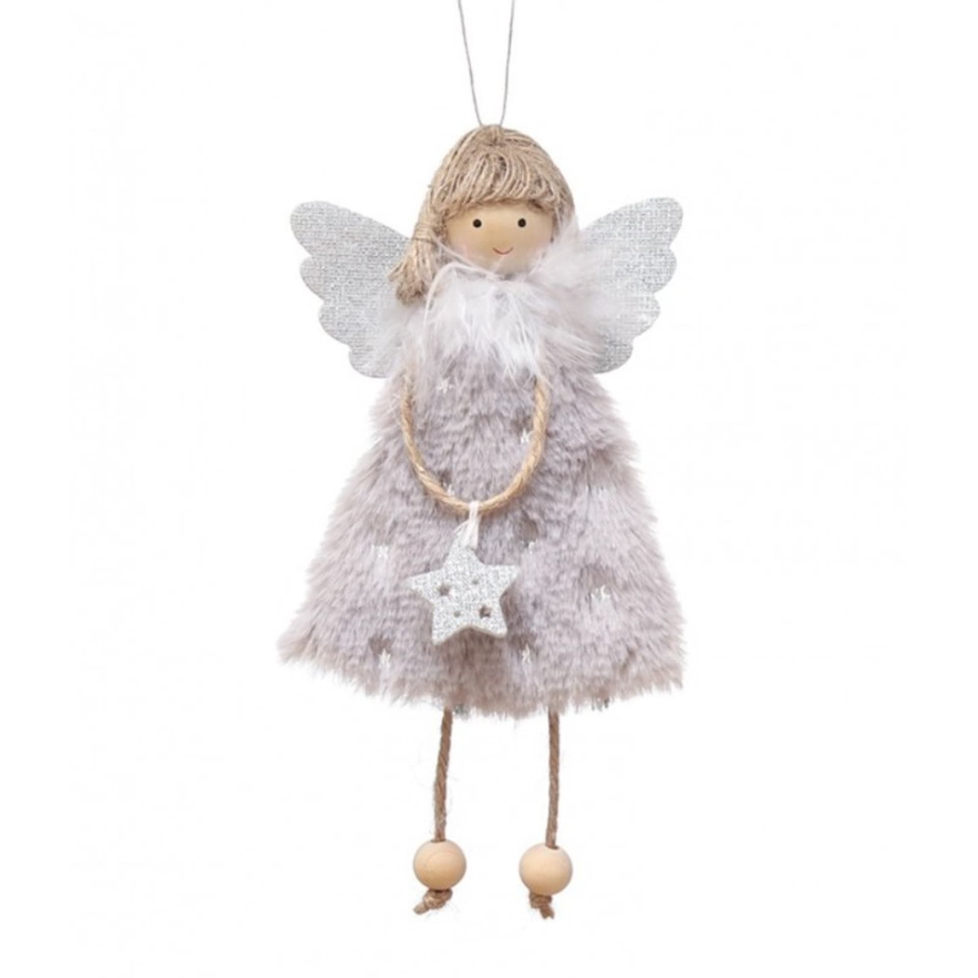 

Ozdoba na choinkę - Anioł szary 16cm 1szt