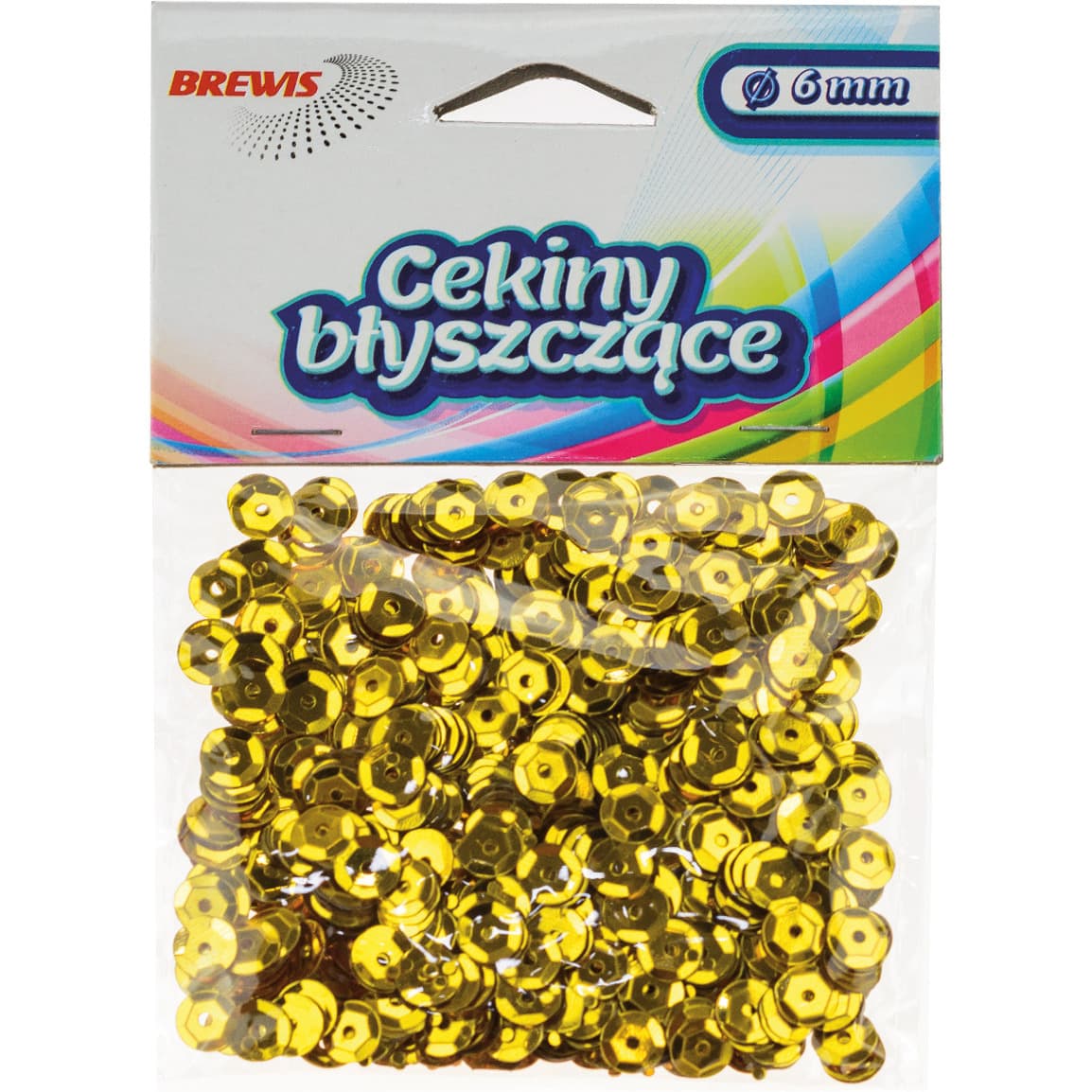 

Cekiny błyszczące 6mm złote 10g. B110 BREWIS