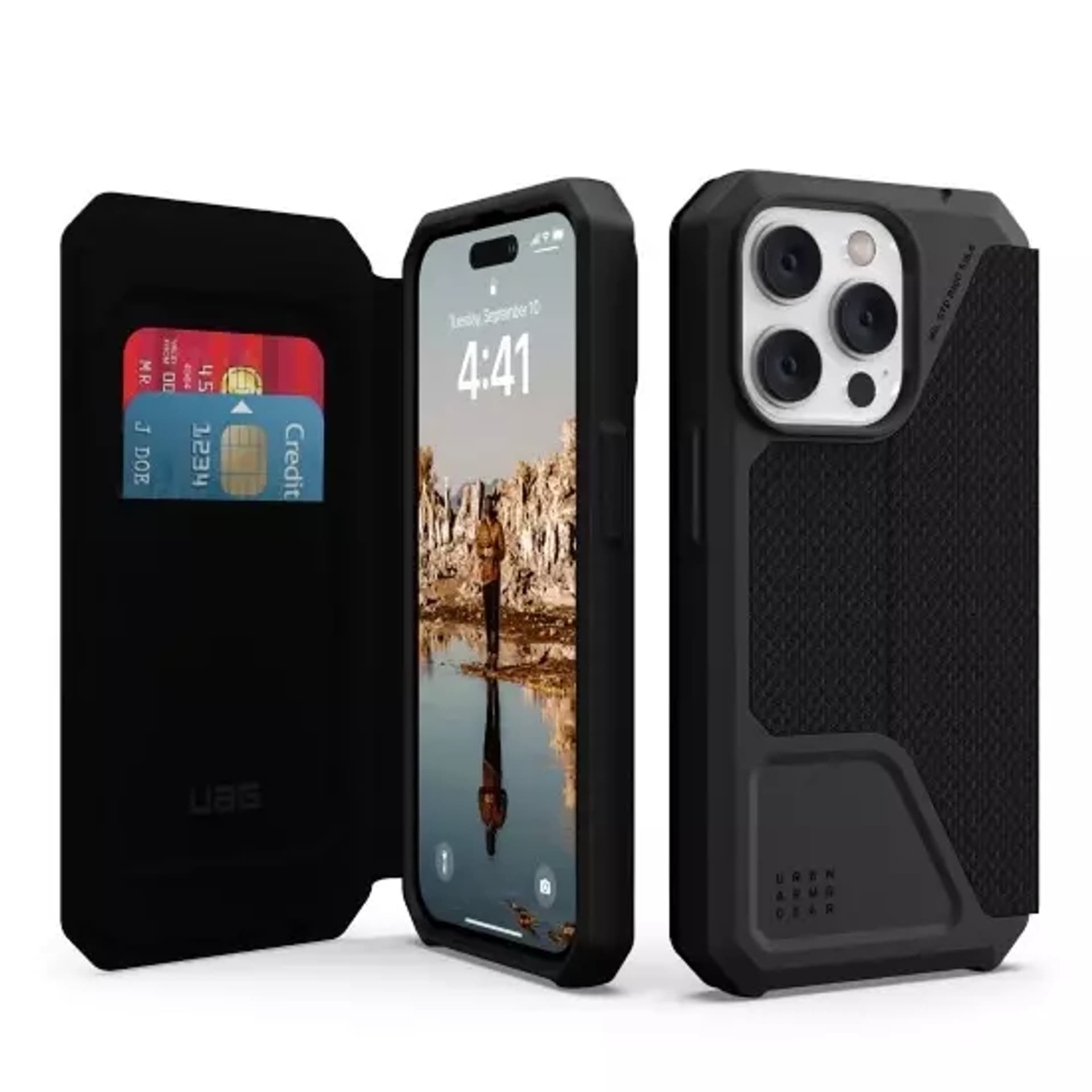 

UAG Metropolis - obudowa ochronna z klapką do iPhone 14 Pro Max (kevlar-black)