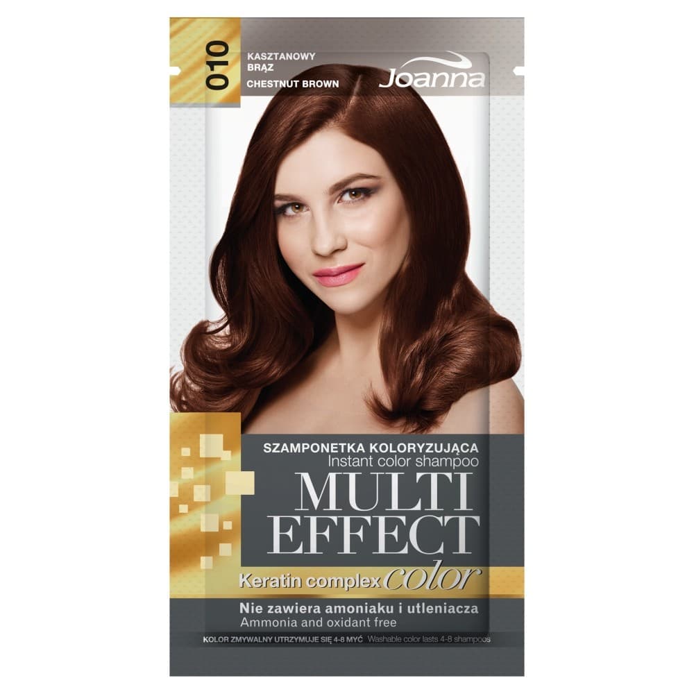 

Joanna Multi Effect Color Keratin Complex Szamponetka nr 10 Kasztanowy Brąz 35g