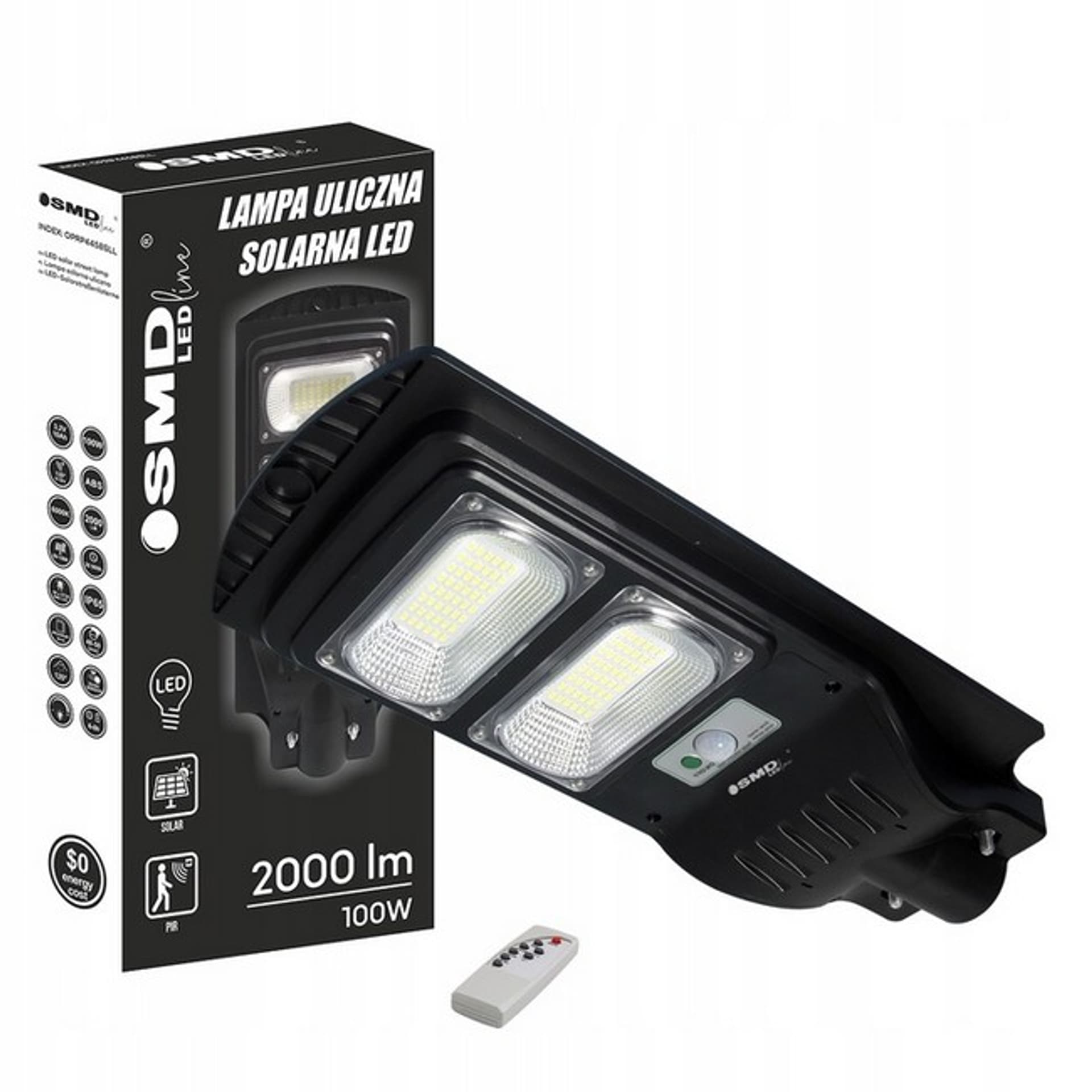 

LAMPA LED ULICZNA SOLARNA 100W 6000K IP65 2000LM