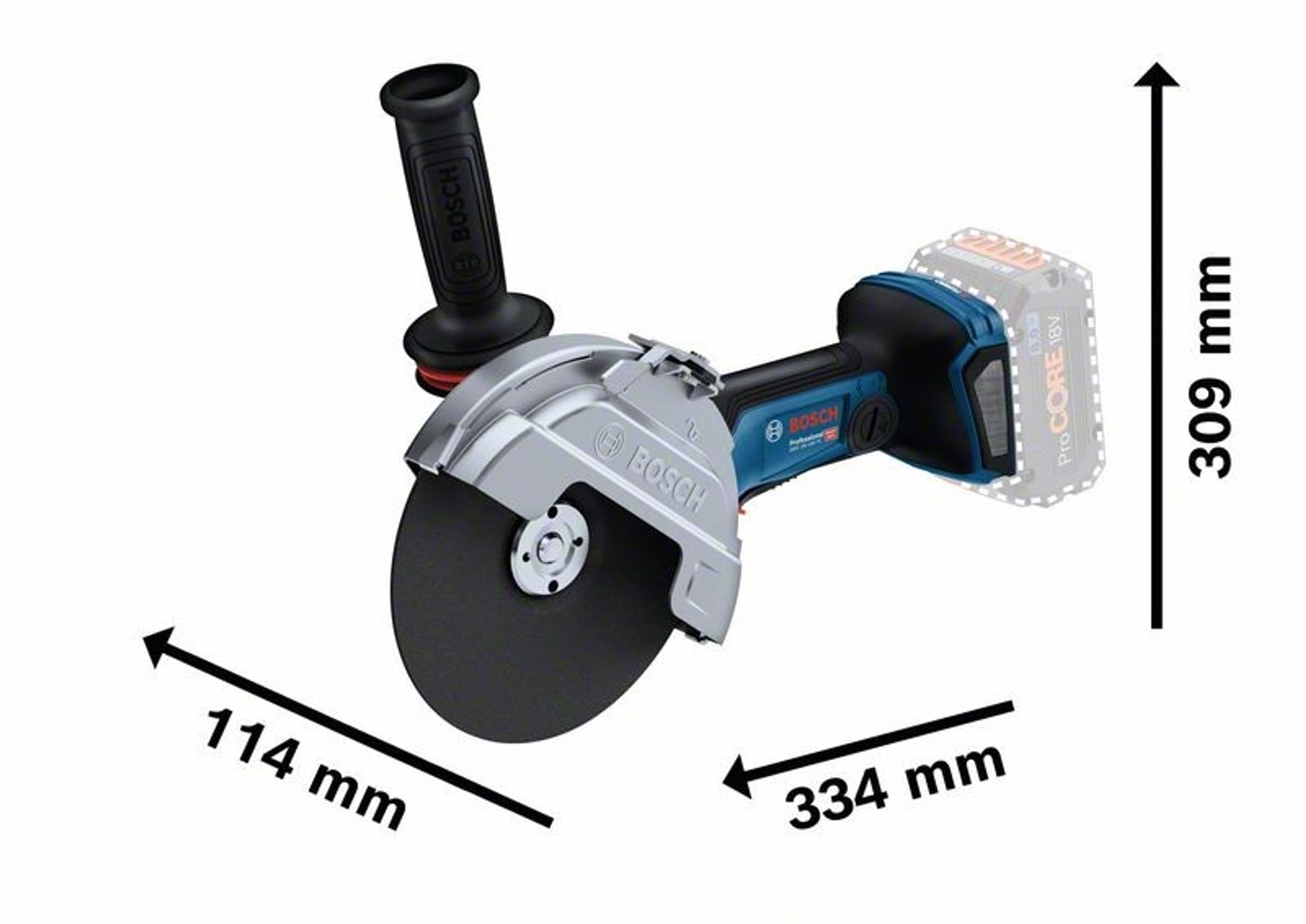 

SZLIFIERKA KĄTOWA AKUMULATOROWA 180MM GWS 18V-180 PC 0*AH