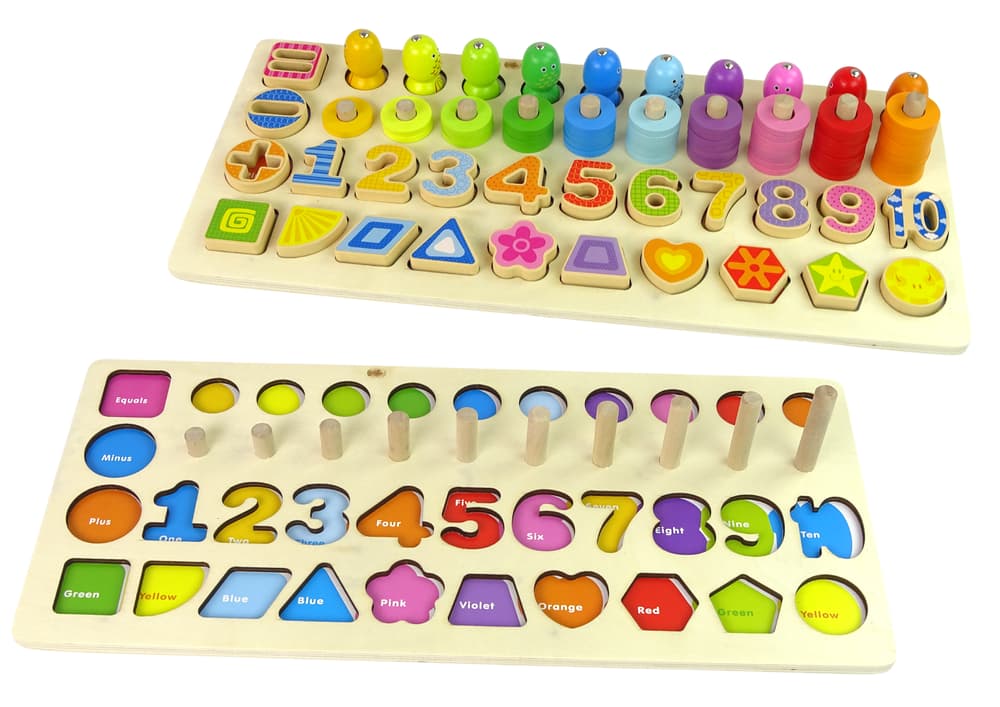 

Plansza Drewniana Edukacyjna 4 w 1 Liczby Litery Kształty Sorter Morze