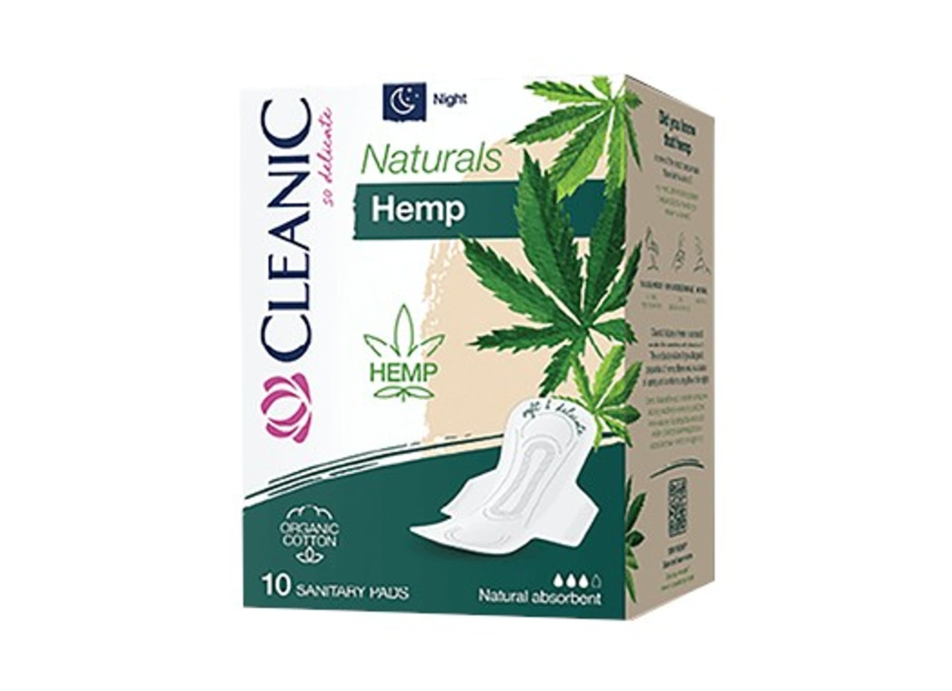 

Cleanic Naturals Hemp Podpaski higieniczne Organic - na noc 1op.-10szt