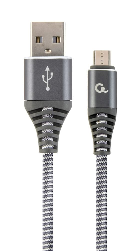 

Kabel USB 2.0 (AM/microUSB M) 1m oplot tekstylny grafitowo-biały Gembird, Am/microusb m) 1m oplot tekstylny grafitowo-biały gembir