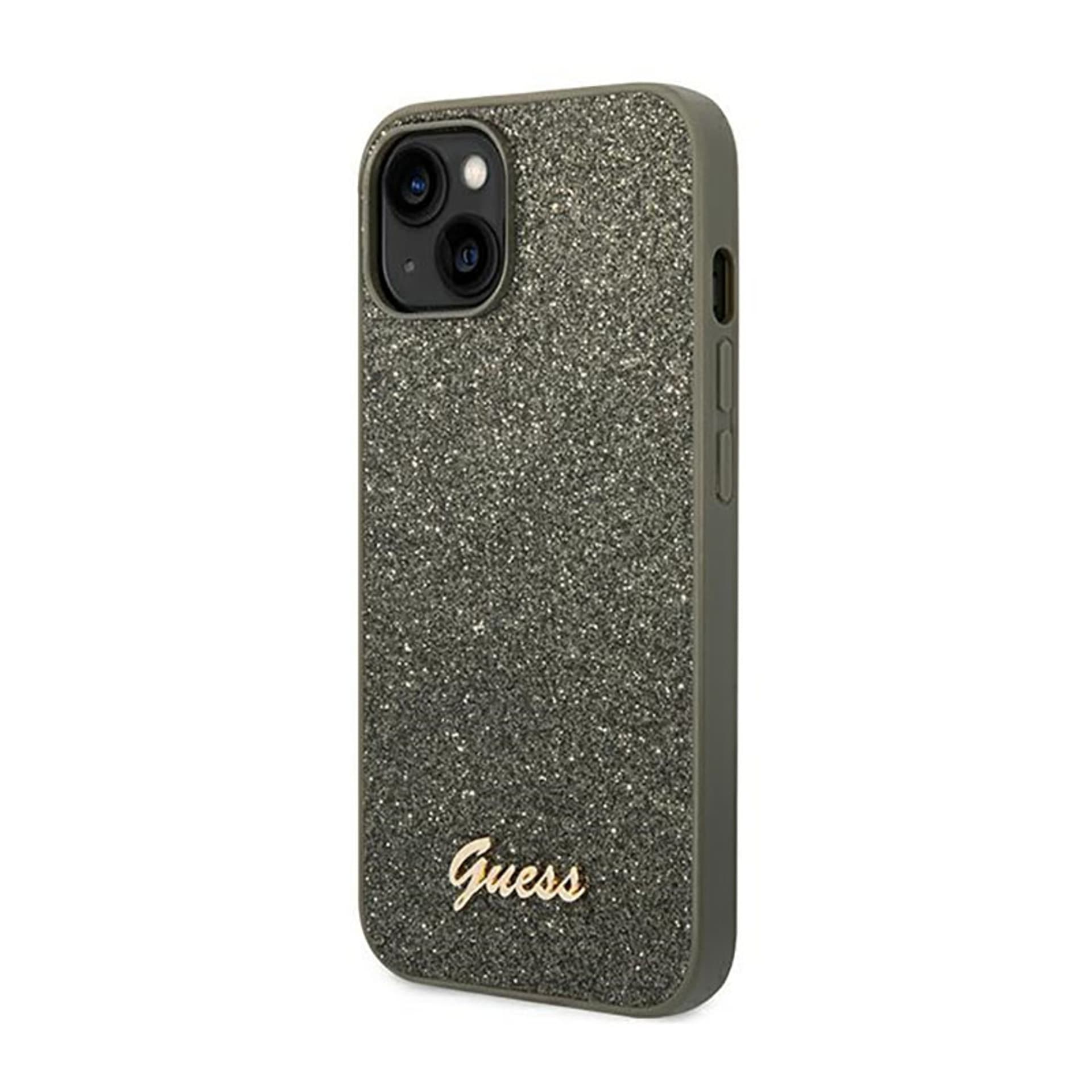 

Guess Glitter Flakes Metal Logo Case – Etui iPhone 14 Plus (zielony)