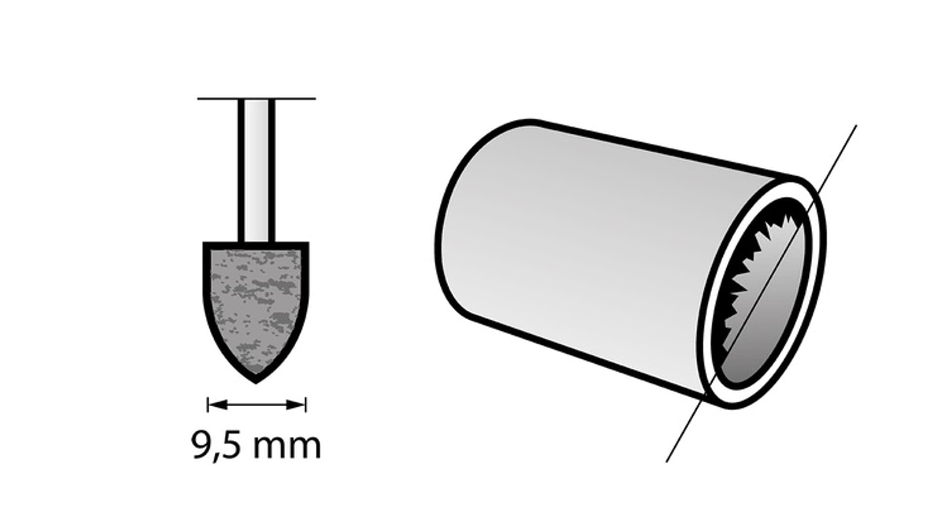 

ŚCIERNICA OWALNA Z TLENKU GLINU 9,5MM 3 SZT.