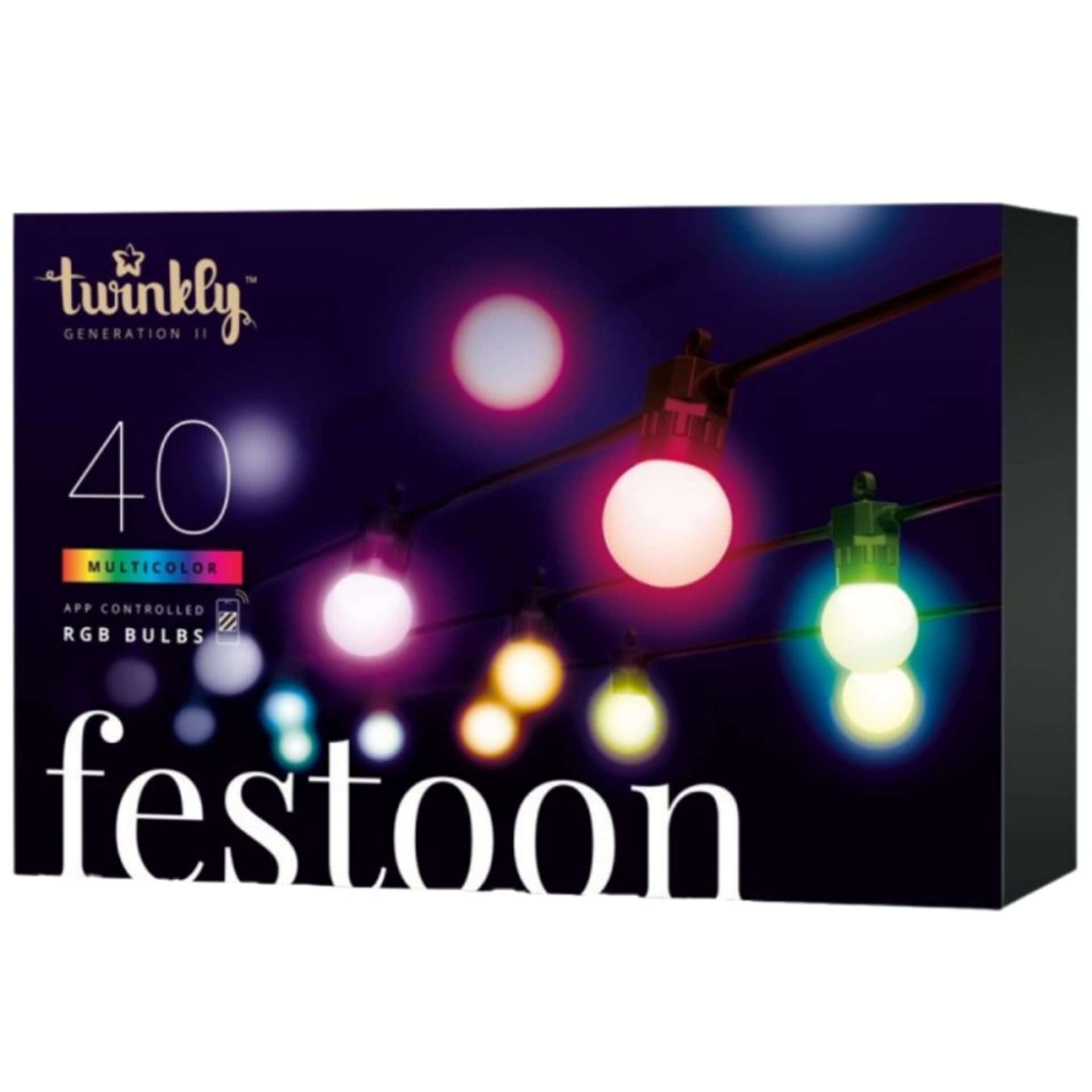 

TWINKLY Smart lampki ogrodowe - Festoon Line 40 RGB