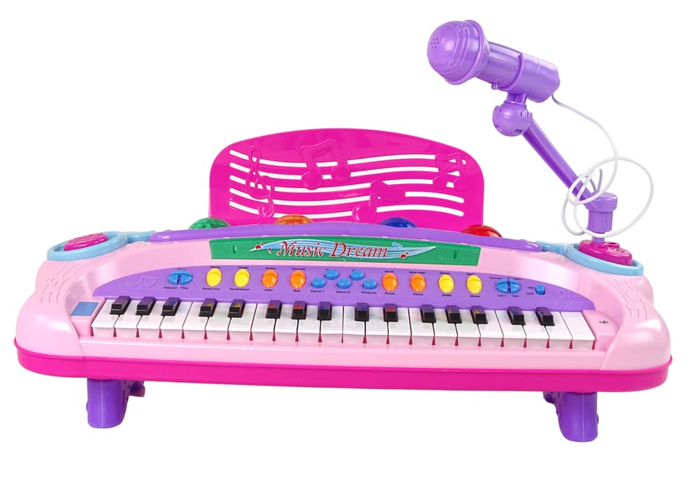 

Interaktywne Duże Różowe Pianino Keyboard Mikrofon MP3