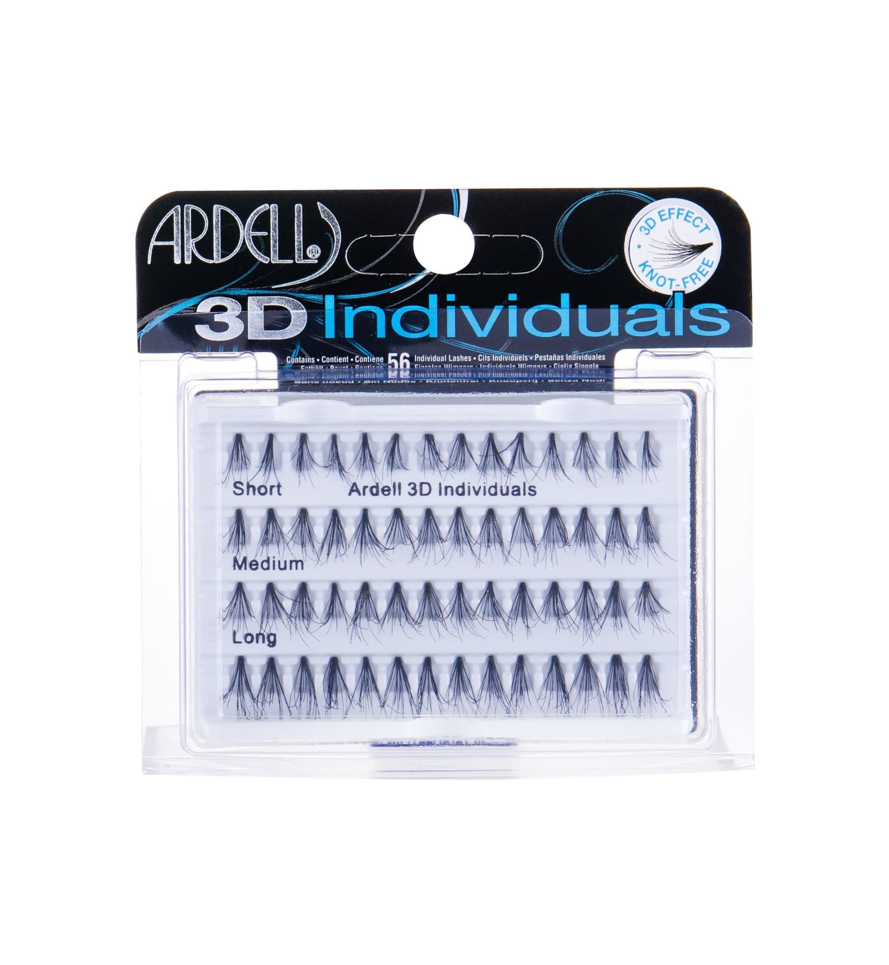 

Ardell Combo Pack 3D Individuals Sztuczne rzęsy 56 szt Kępki rzęs 12 szt + Kępki rzęs 14 szt Medium Black + Kępki rzęs 28 szt Long Black (W)