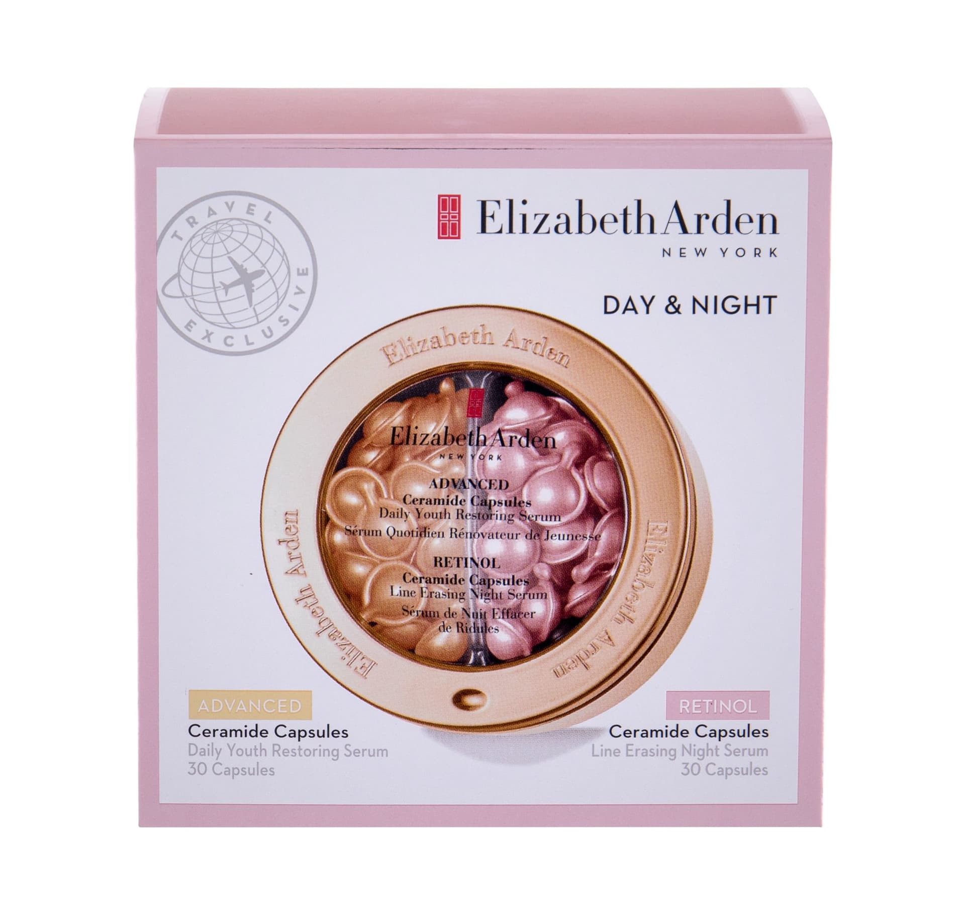 

Elizabeth Arden Daily Youth Restoring Ceramide Travel Kit Serum do twarzy 30 szt Serum na dzień w kapsułkach 30 x 14ml + Serum na noc w kapsułkach 30 x 14ml (W)
