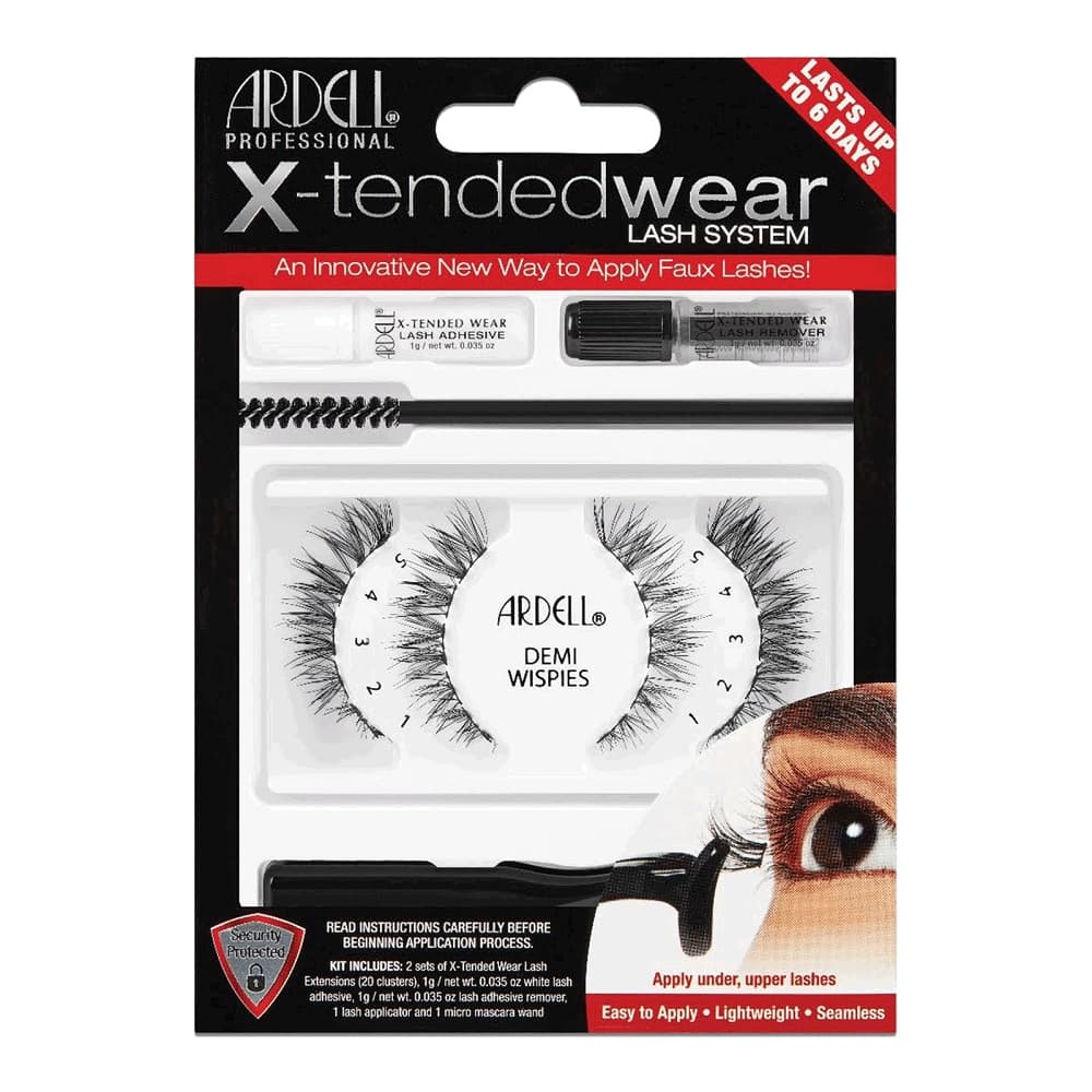 

Ardell Black Lash System X-Tended Wear Demi Wispies Sztuczne rzęsy 1 szt Sztuczne rzęsy X-Tended Demi Wispies 2 pary + klej do rzęs X-Tended Wear 1g + aplikator 1 kszt. + preparat do usuwania rzęs 1szt. + szczoteczka do rzęs 1 szt. (W)