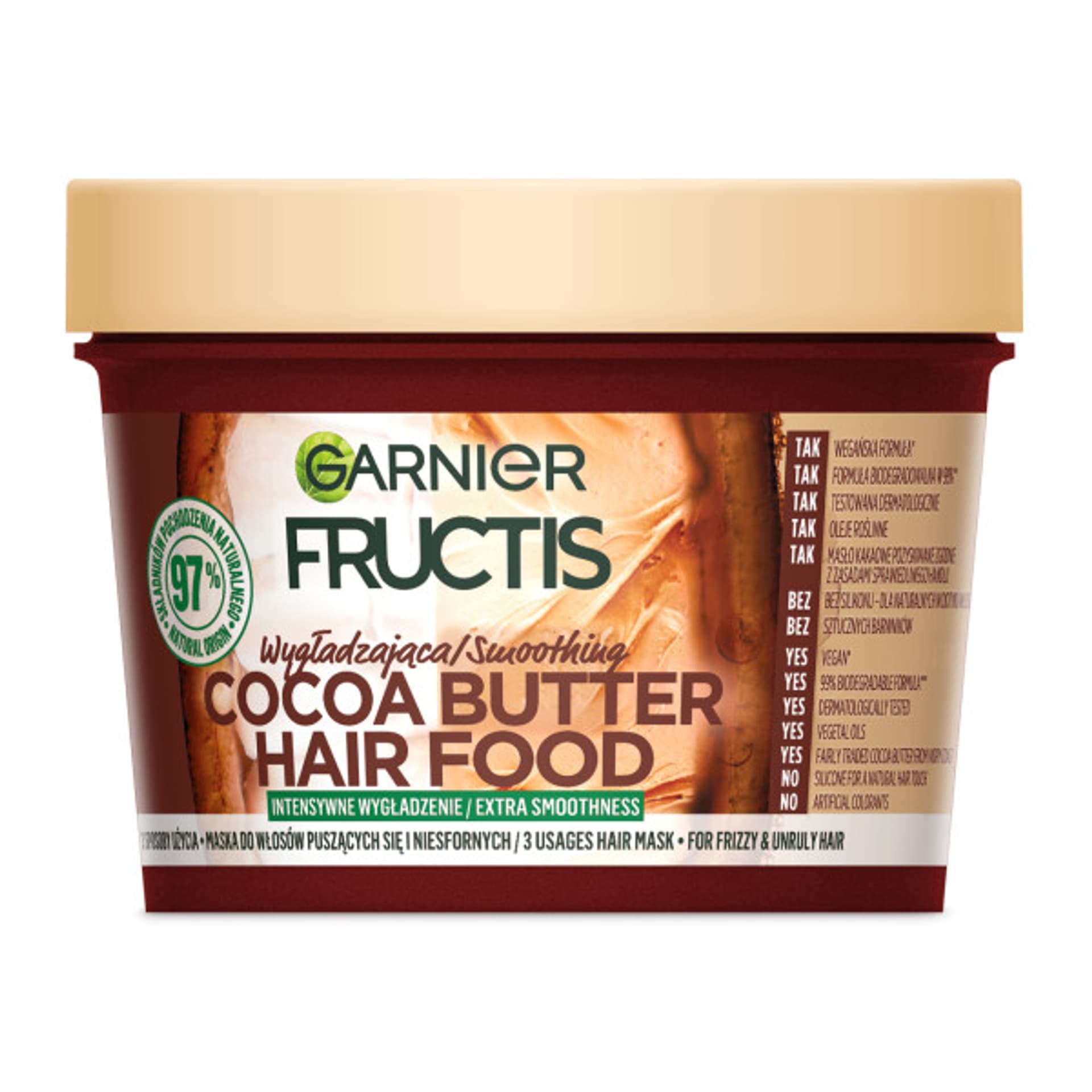 

Fructis Hair Food Maska do włosów wygładzająca Cocoa Butter - do włosów puszących się i niesfornych 390ml
